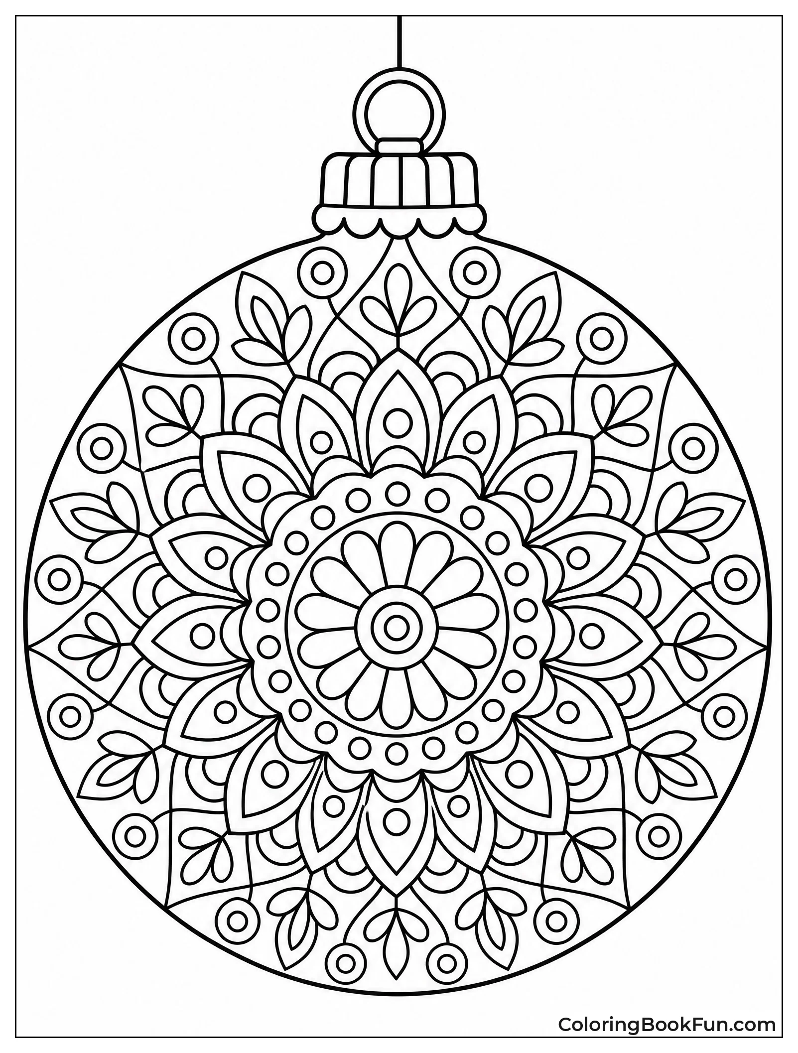 Round Bauble Filled with Mandala Patterns