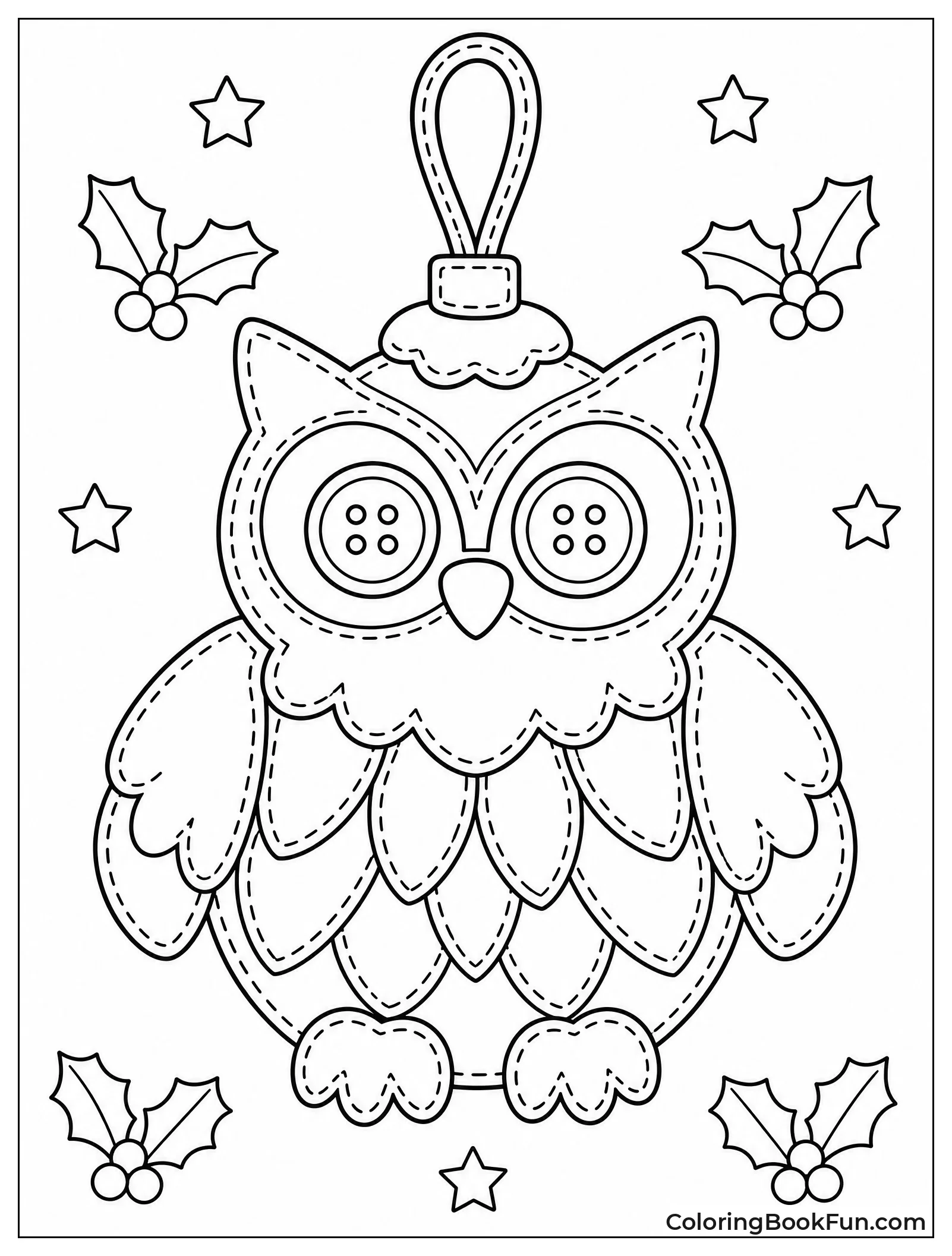Felt Owl with Big Button Eyes