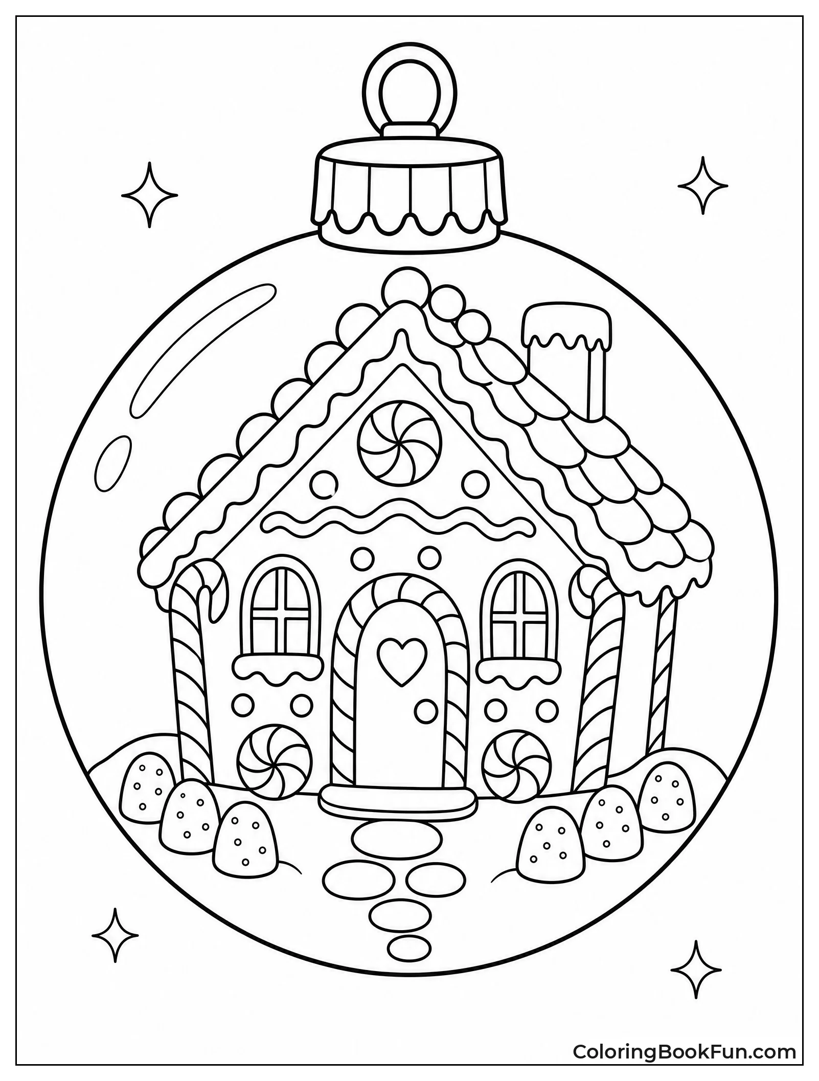 Gingerbread House Inside Clear Bauble