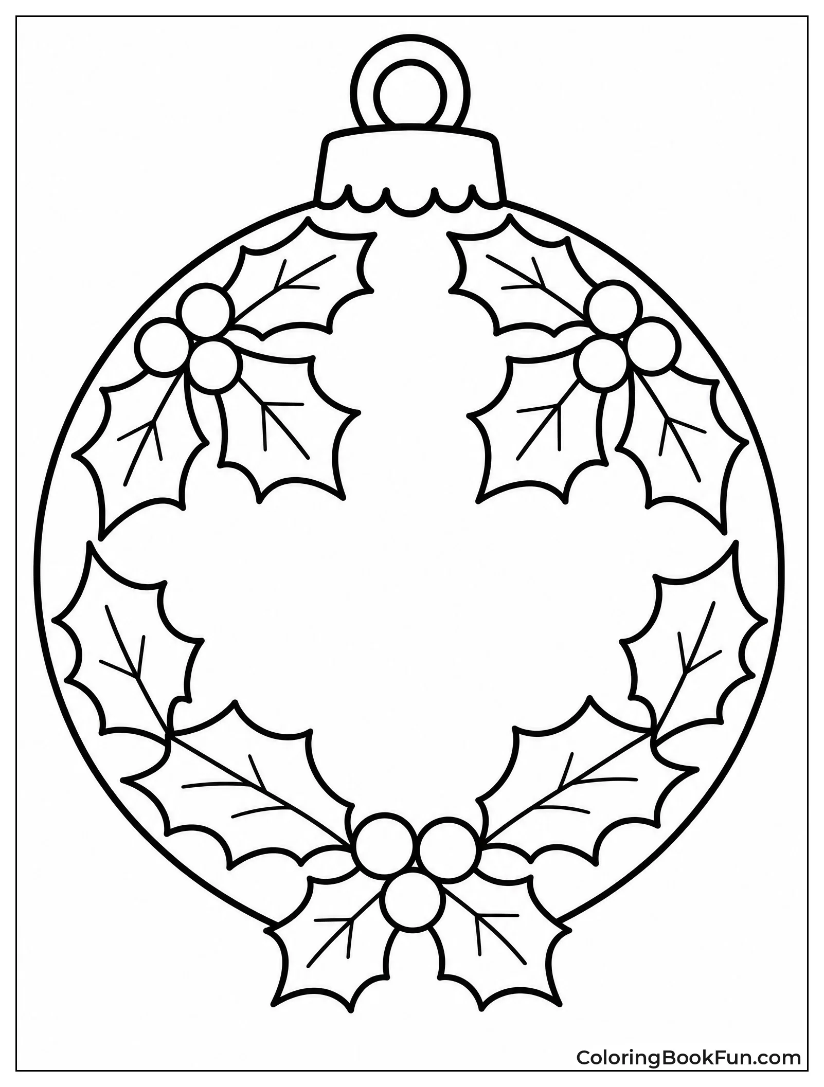 Bauble with Holly Leaves and Berries