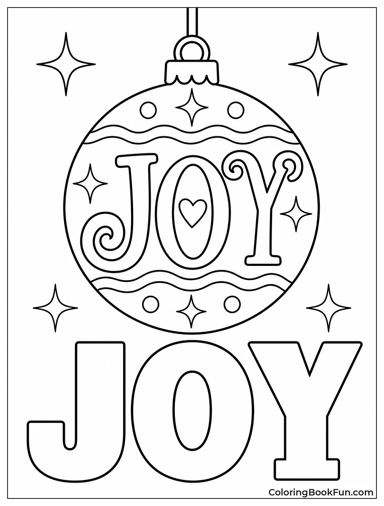 Round Bauble Spelling Word Joy
