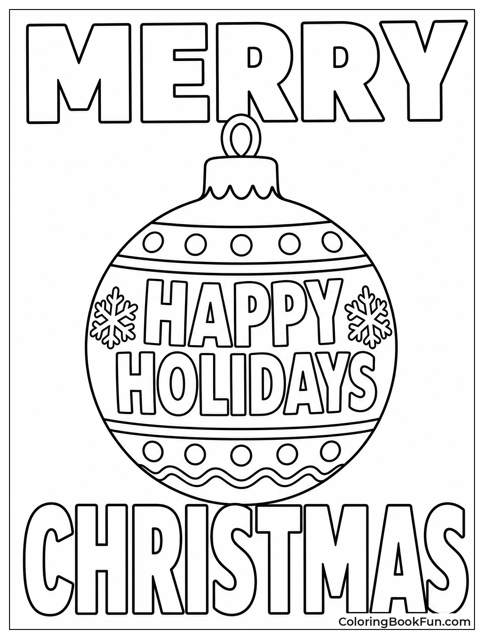 Ornament with Merry Christmas Letters