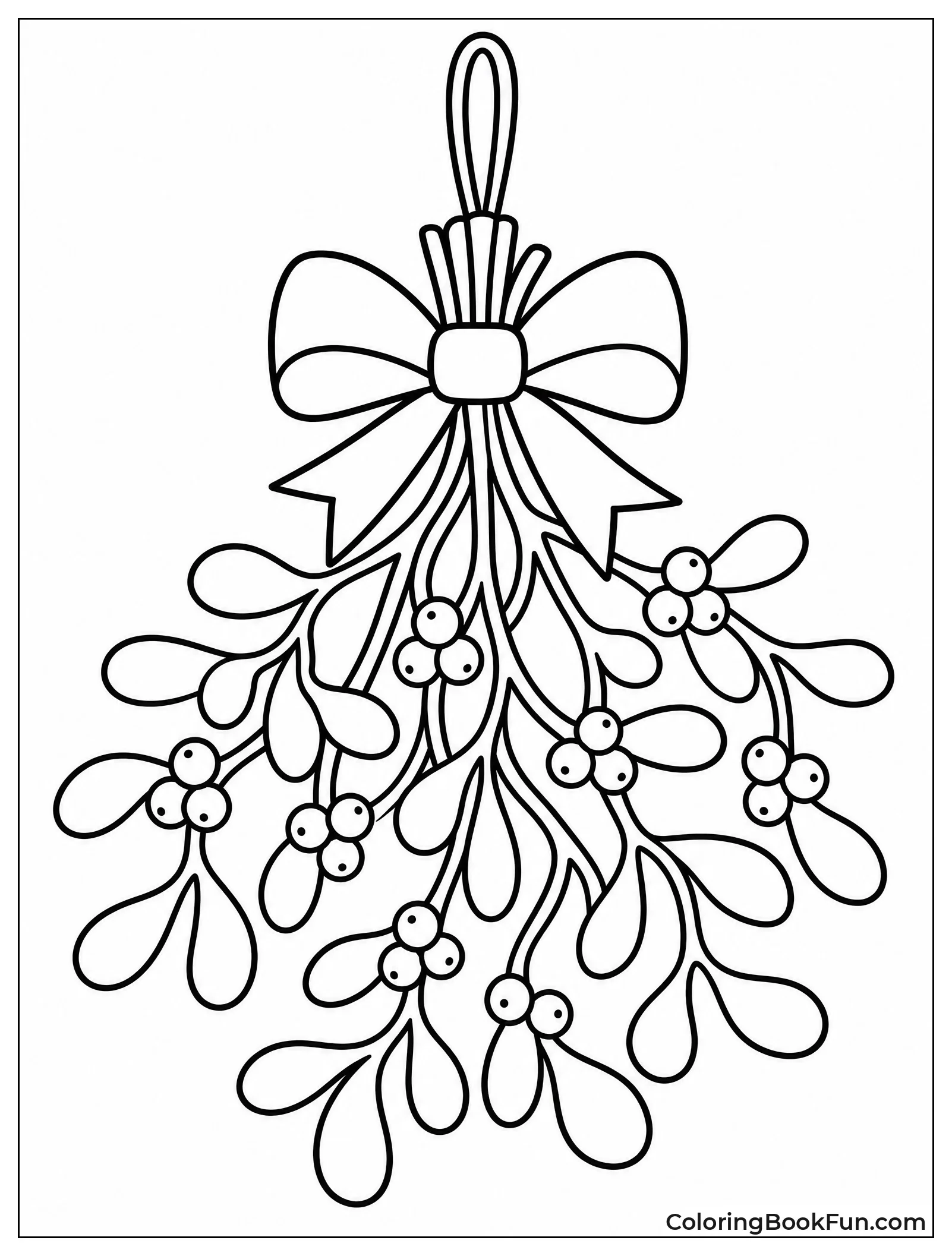 Mistletoe Tied with Red Ribbon