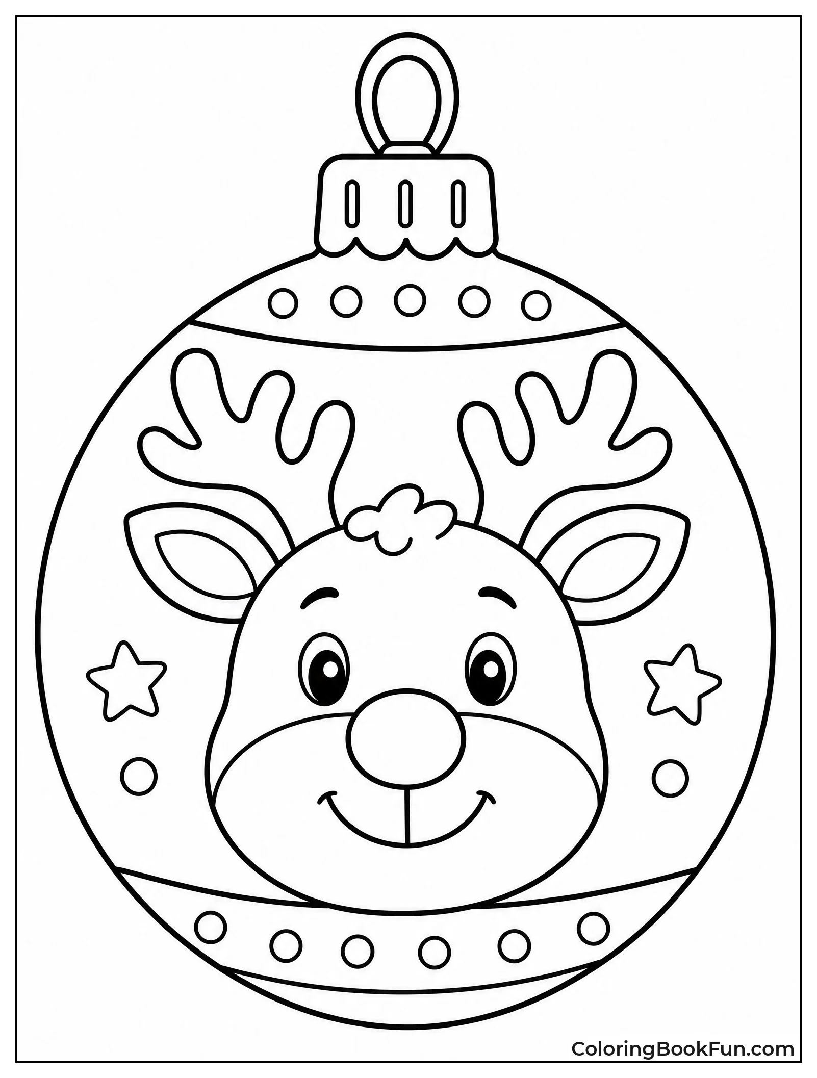 Reindeer with Red Nose in Bauble