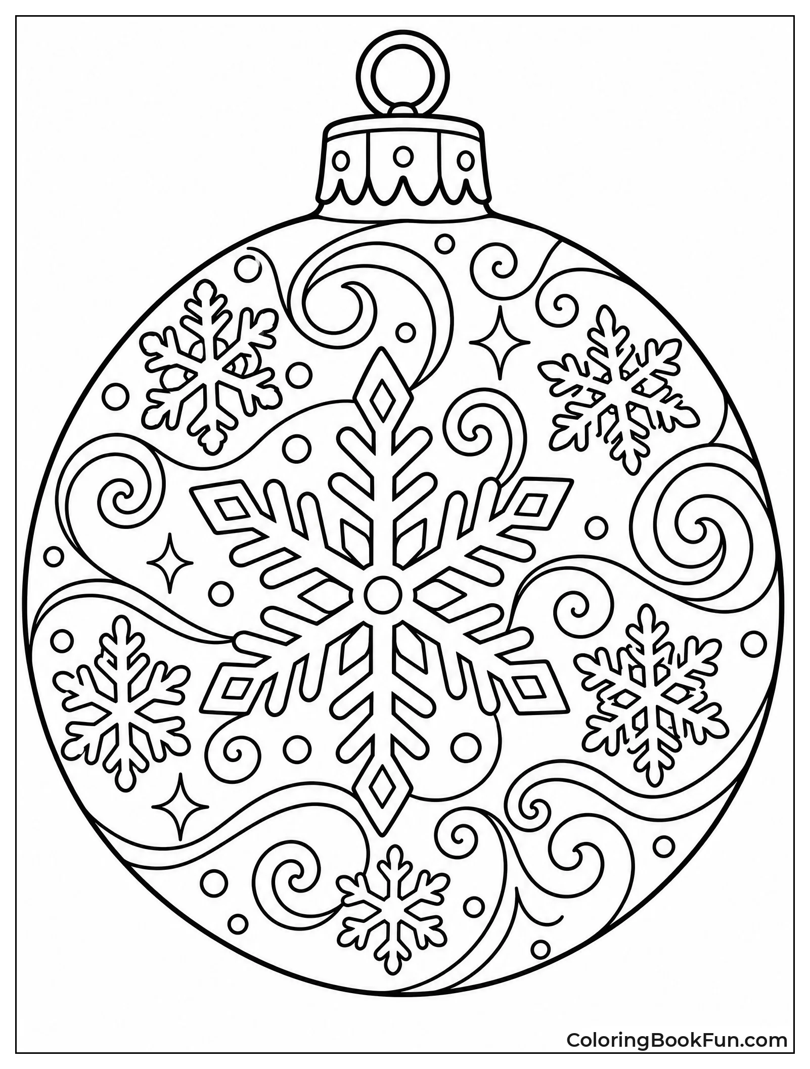 Glass Bauble Covered in Snowflakes