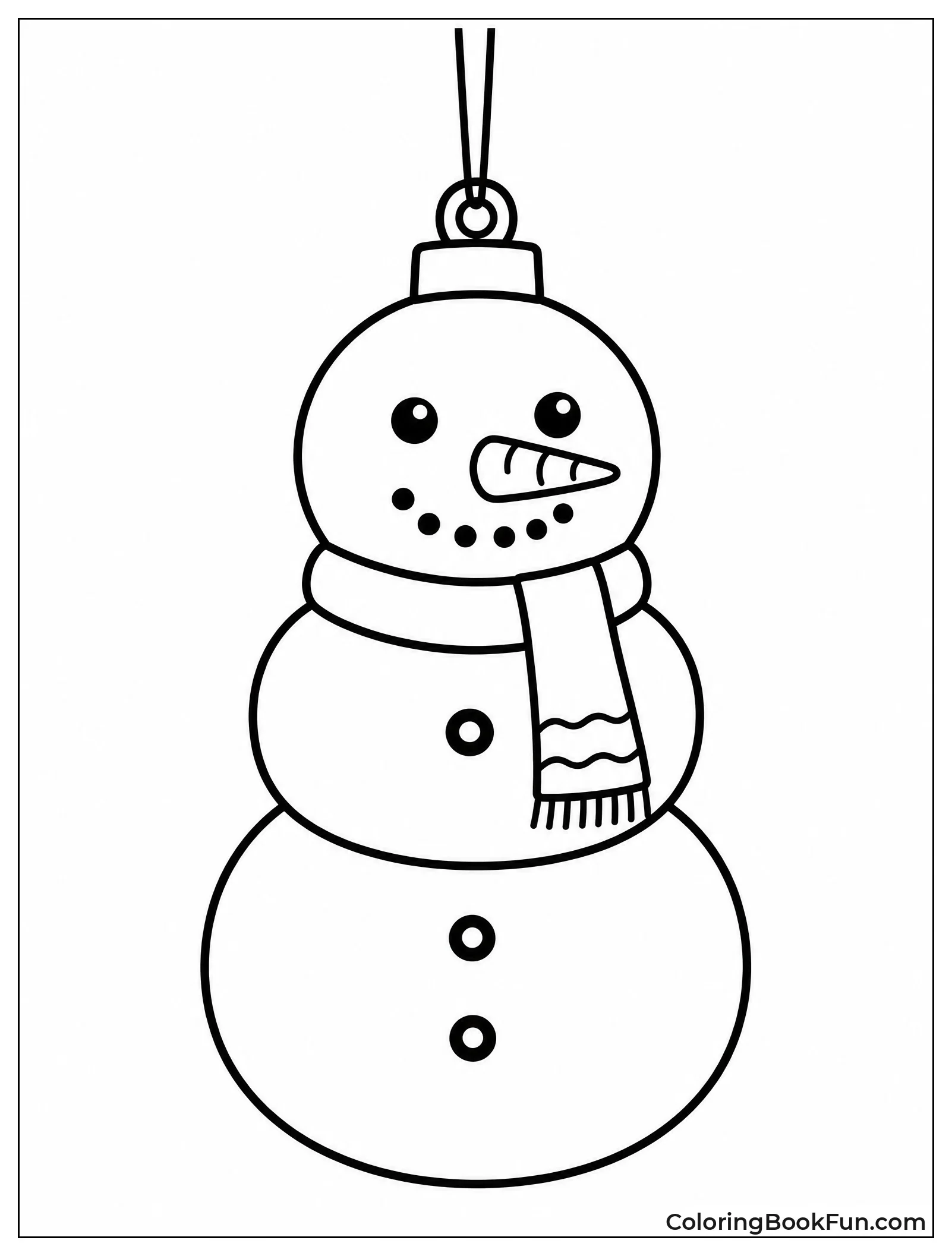 Snowman Ornament with Carrot Nose