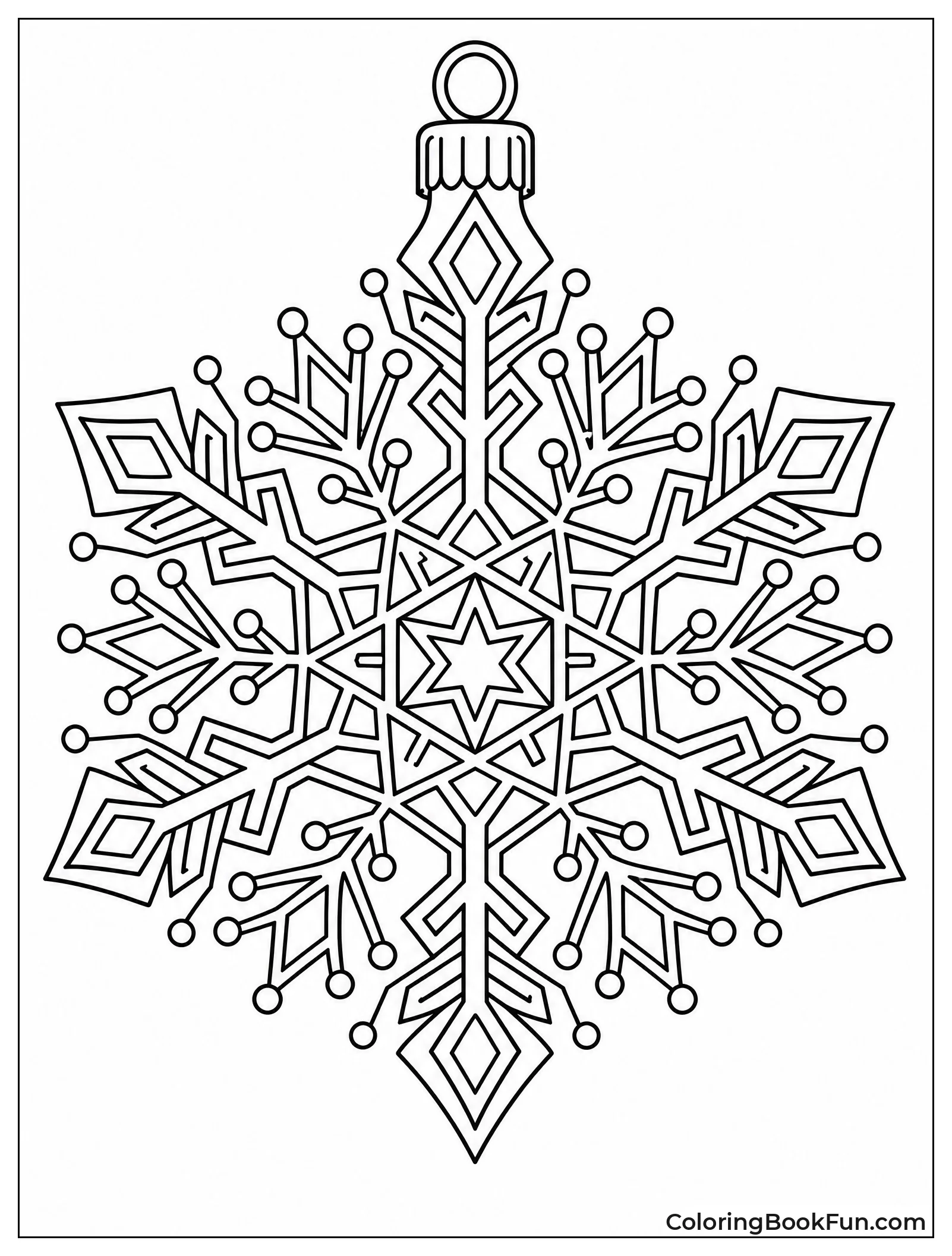 Complex Snowflake with Zentangle Lines