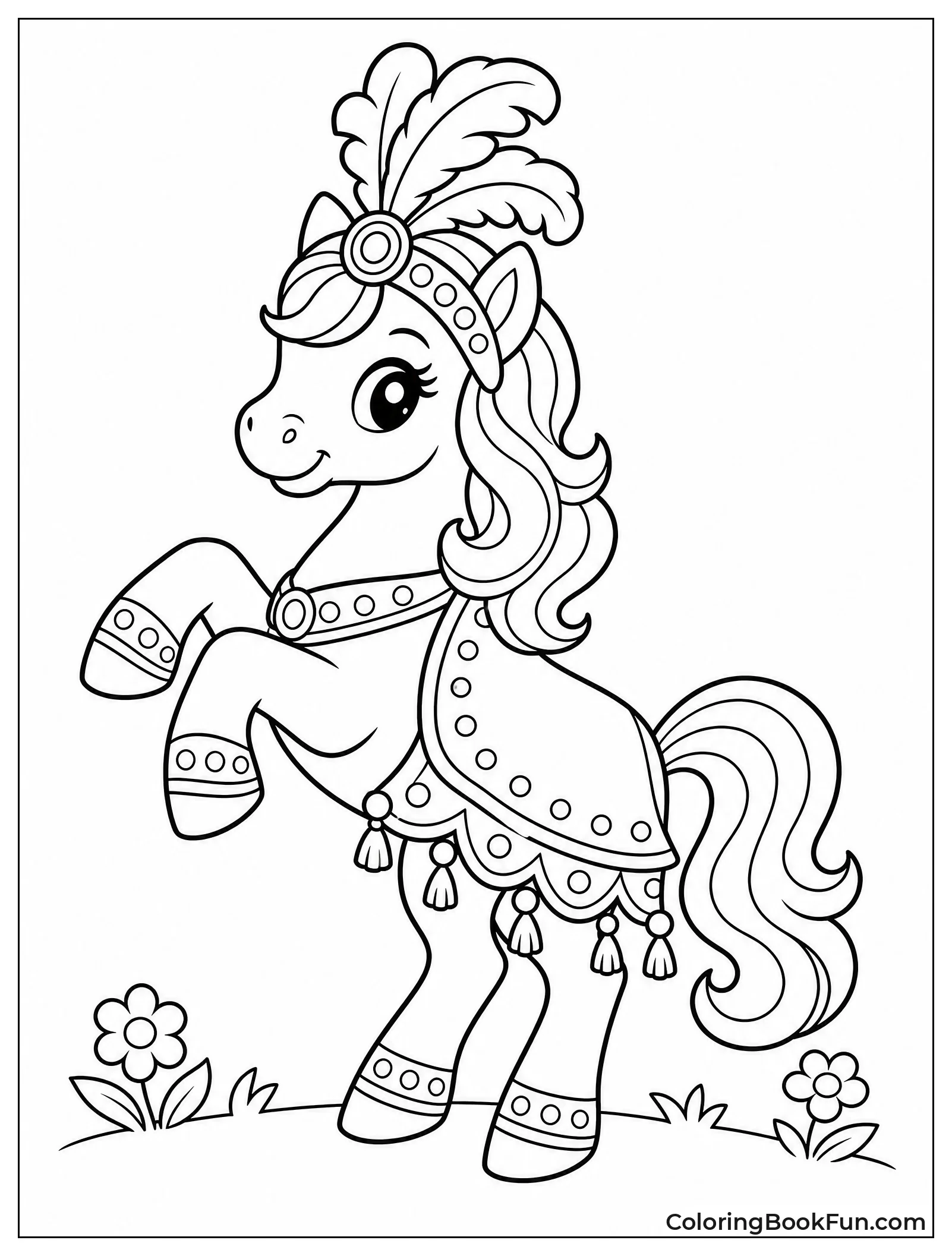 Circus Pony Standing on Hind Legs