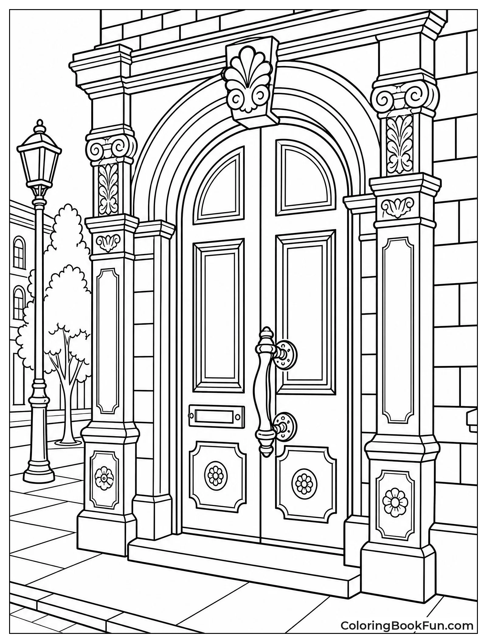 Ornate Doorway With Stone Carvings
