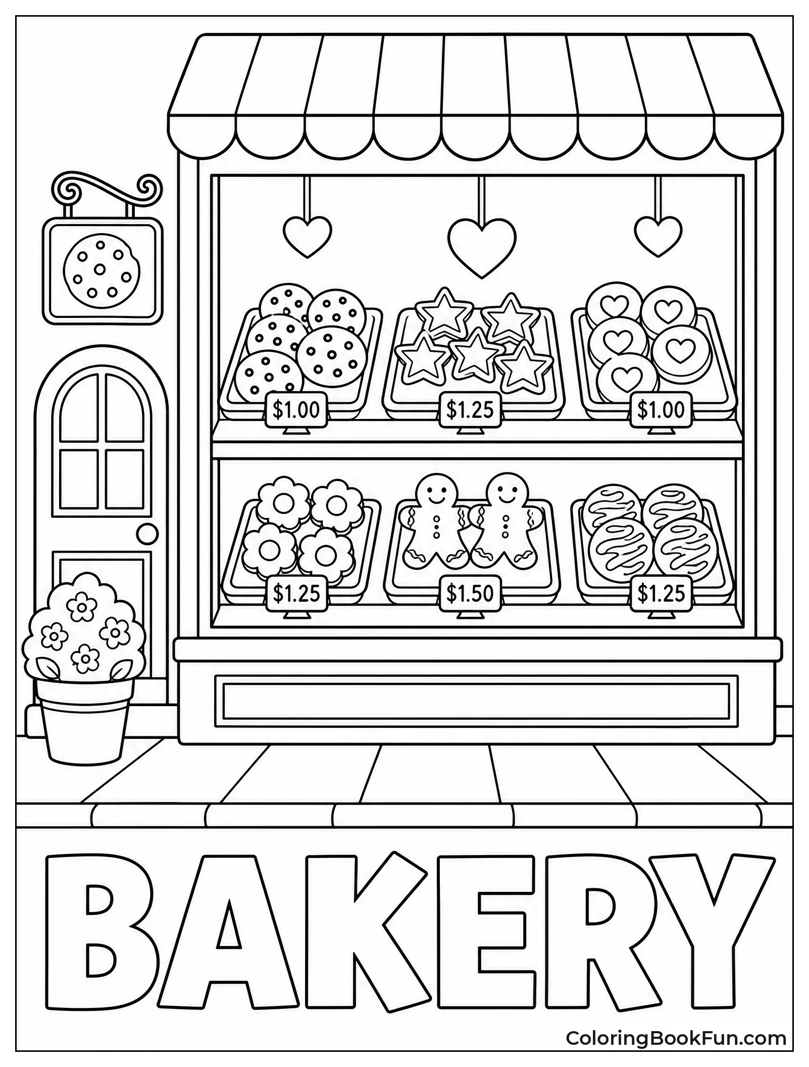 Bakery Window Display of Cookies