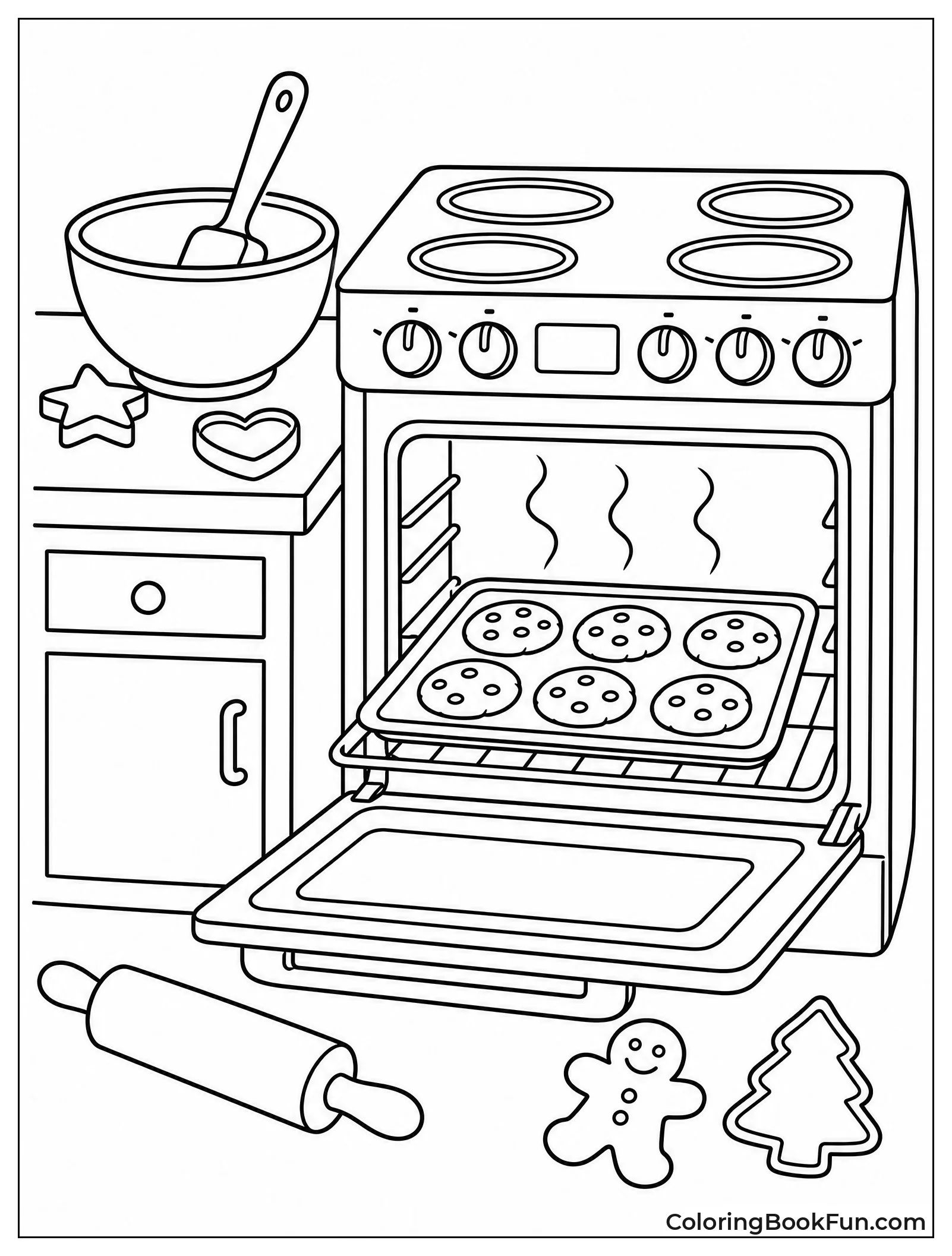 Cookies Baking in Warm Oven