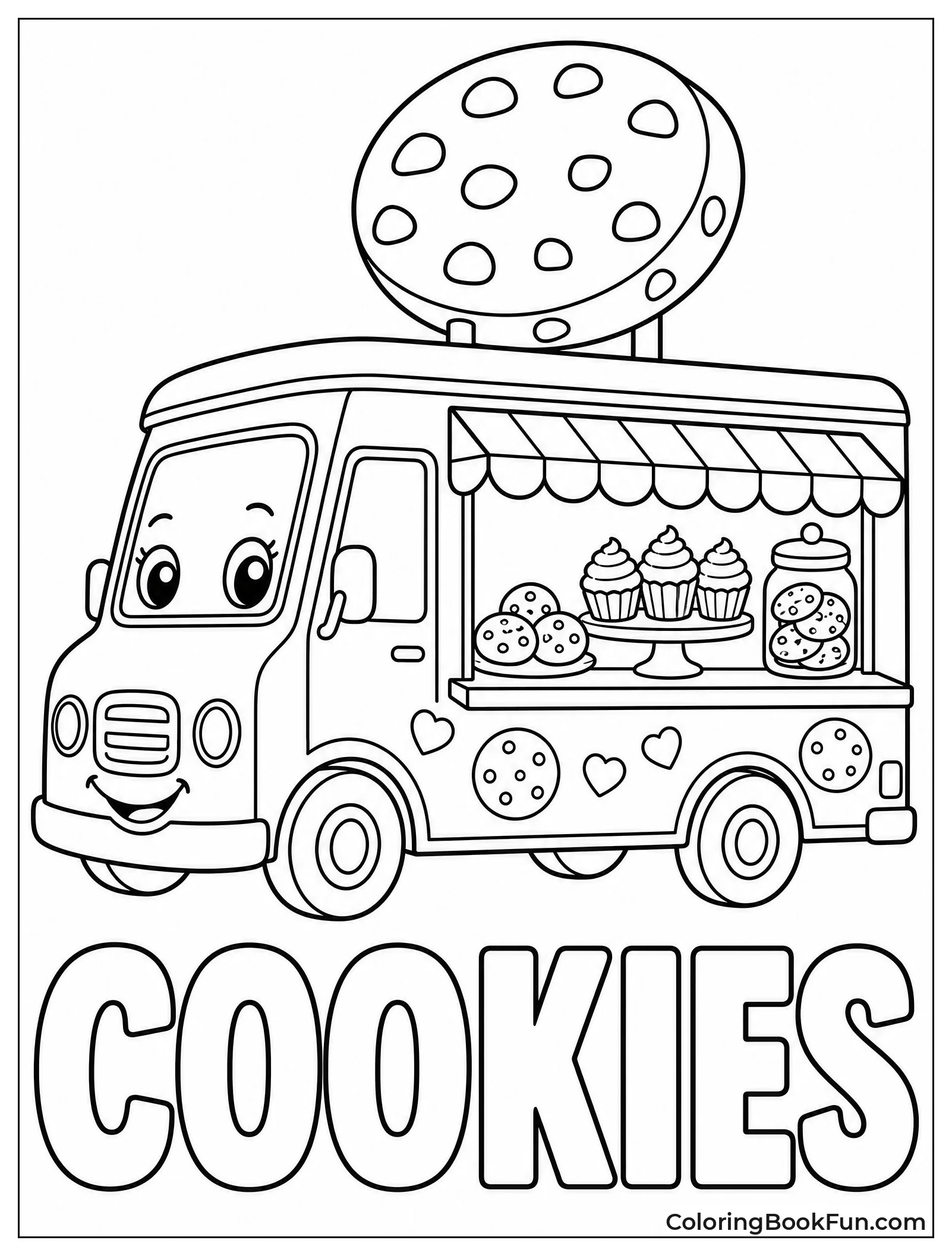 Food Truck Delivering Fresh Cookies