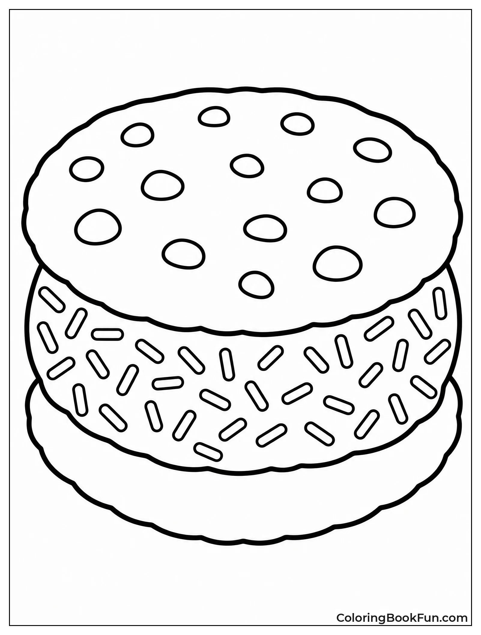 Two Cookies Making Ice Cream Sandwich