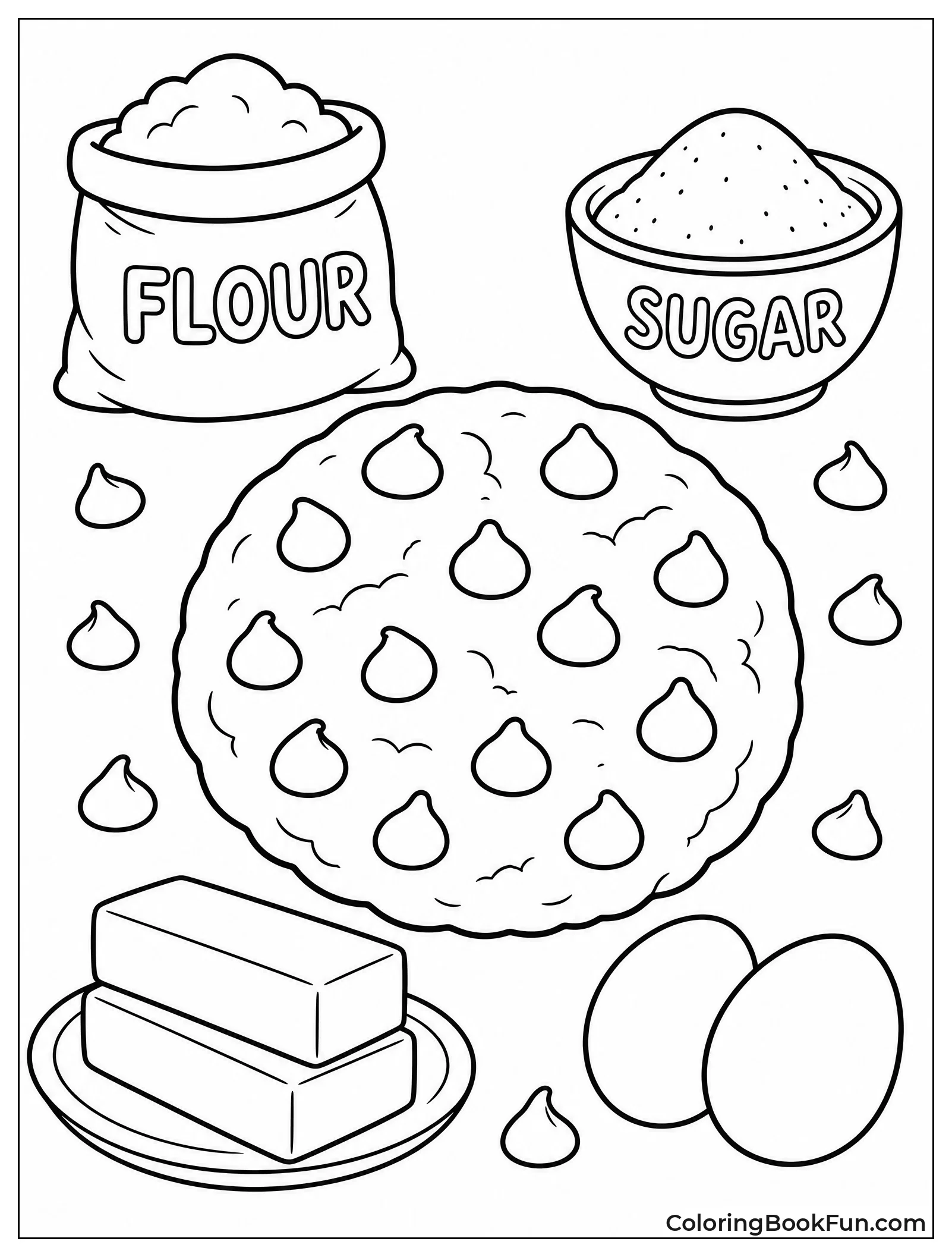 Ingredients Next to Baked Cookie
