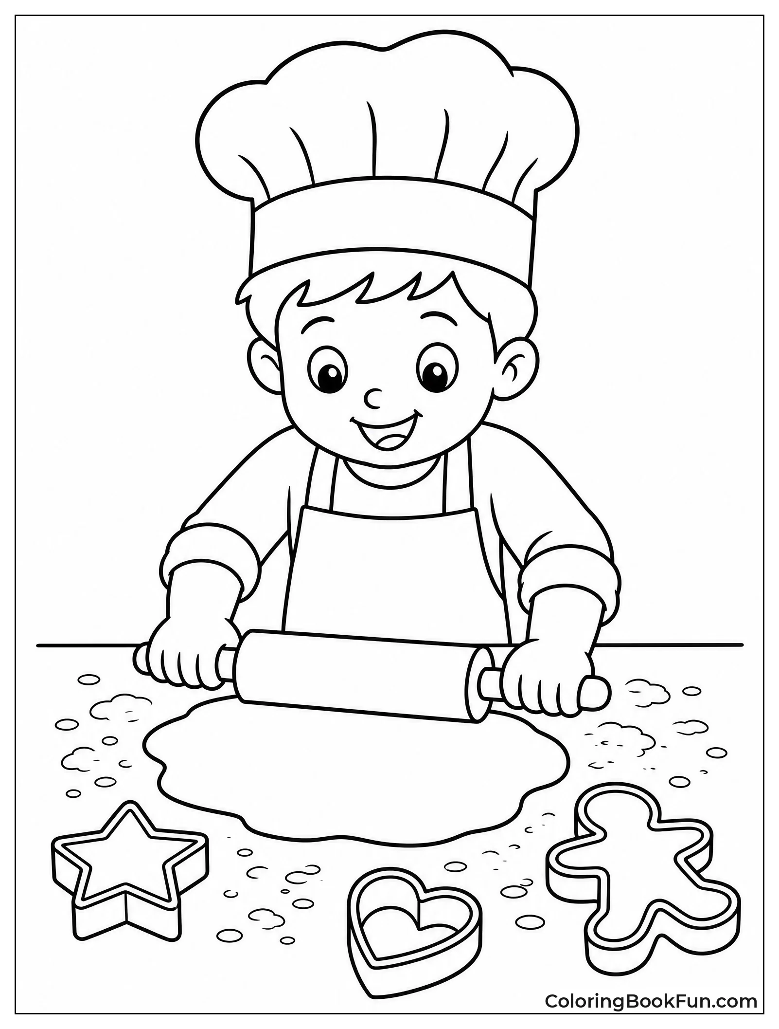 Child Rolling Cookie Dough Flat