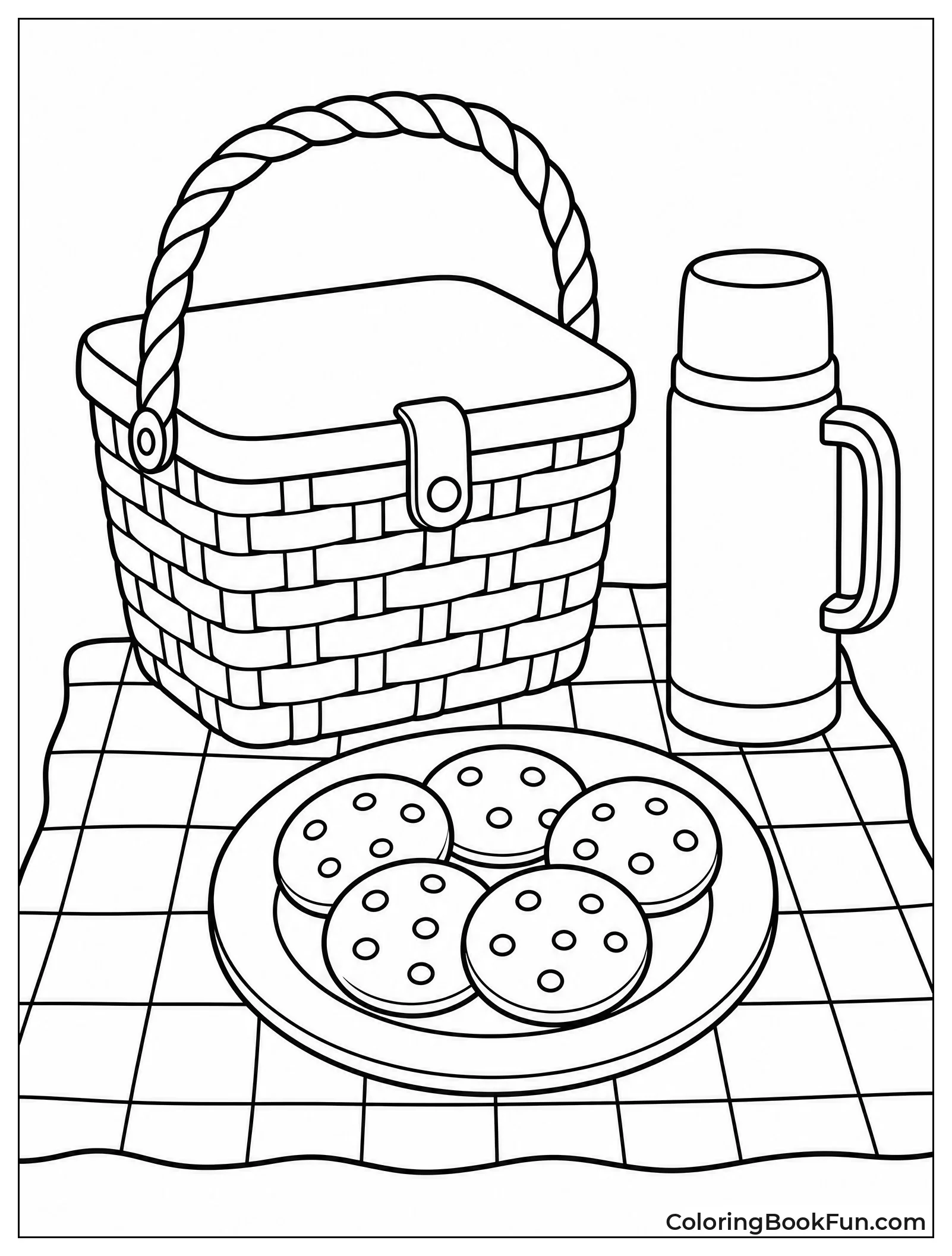 Picnic with Cookies on Blanket