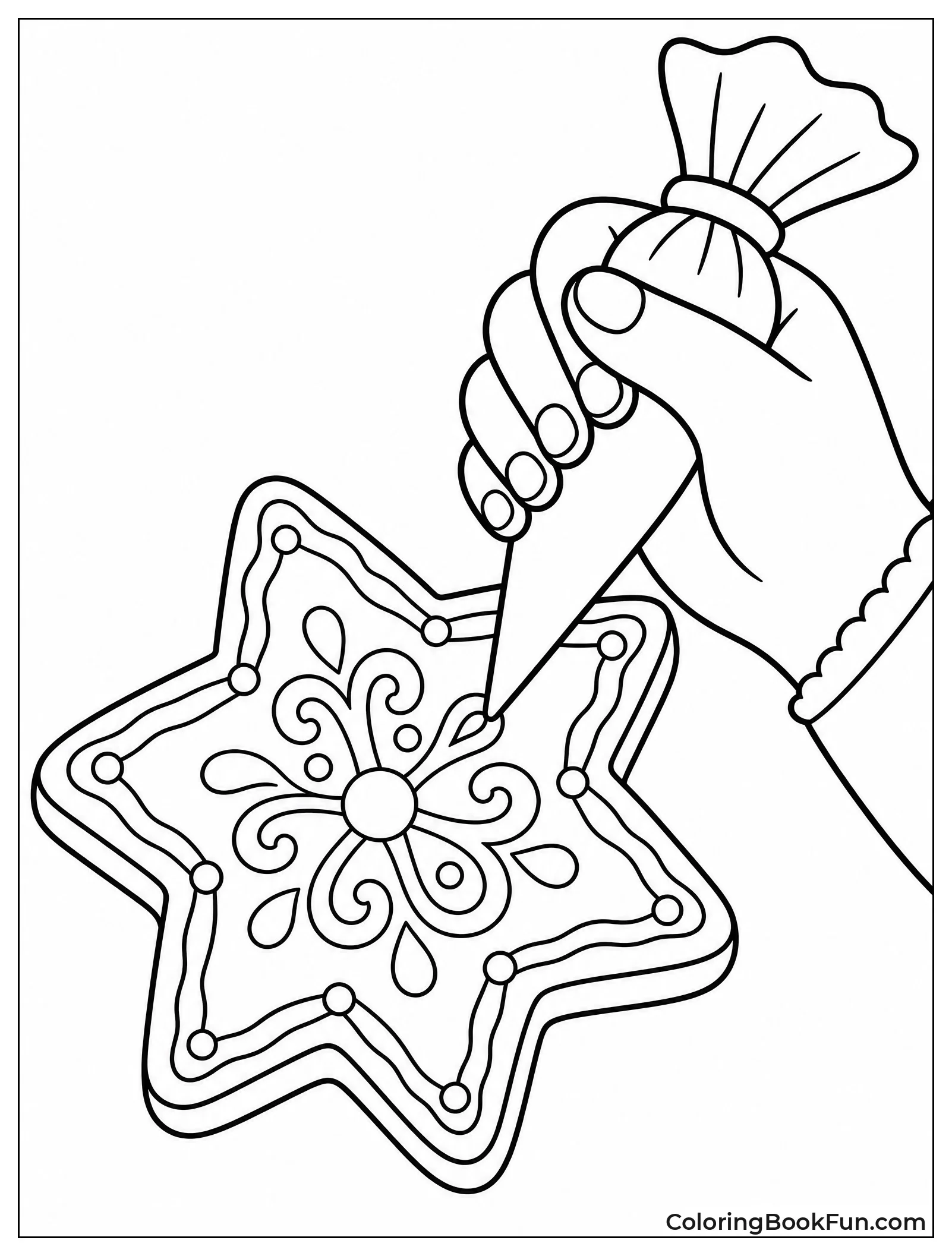 Piping Icing on Star Cookie