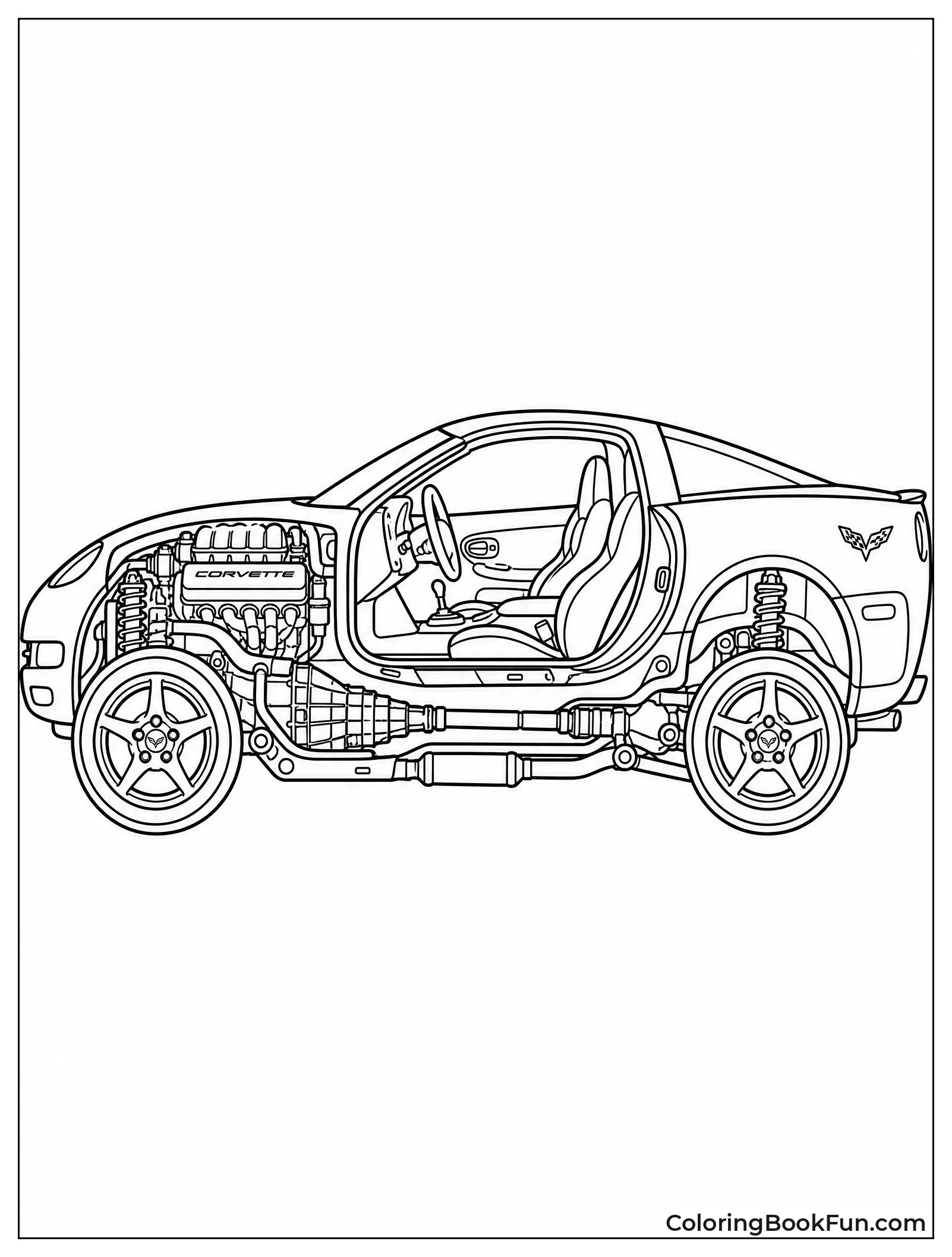 Cutaway Showing Corvette Interior Parts