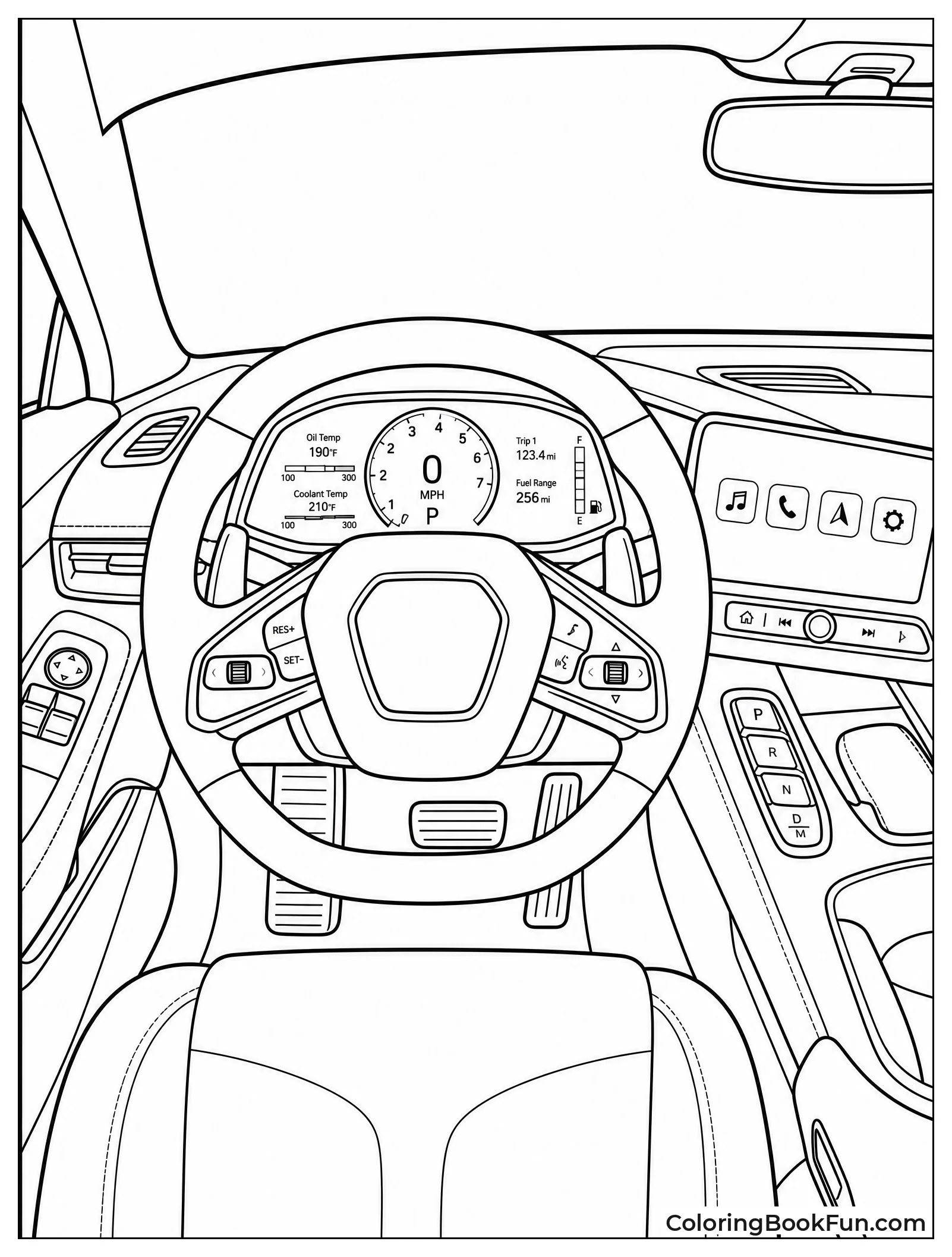 Dashboard View from Driver Seat