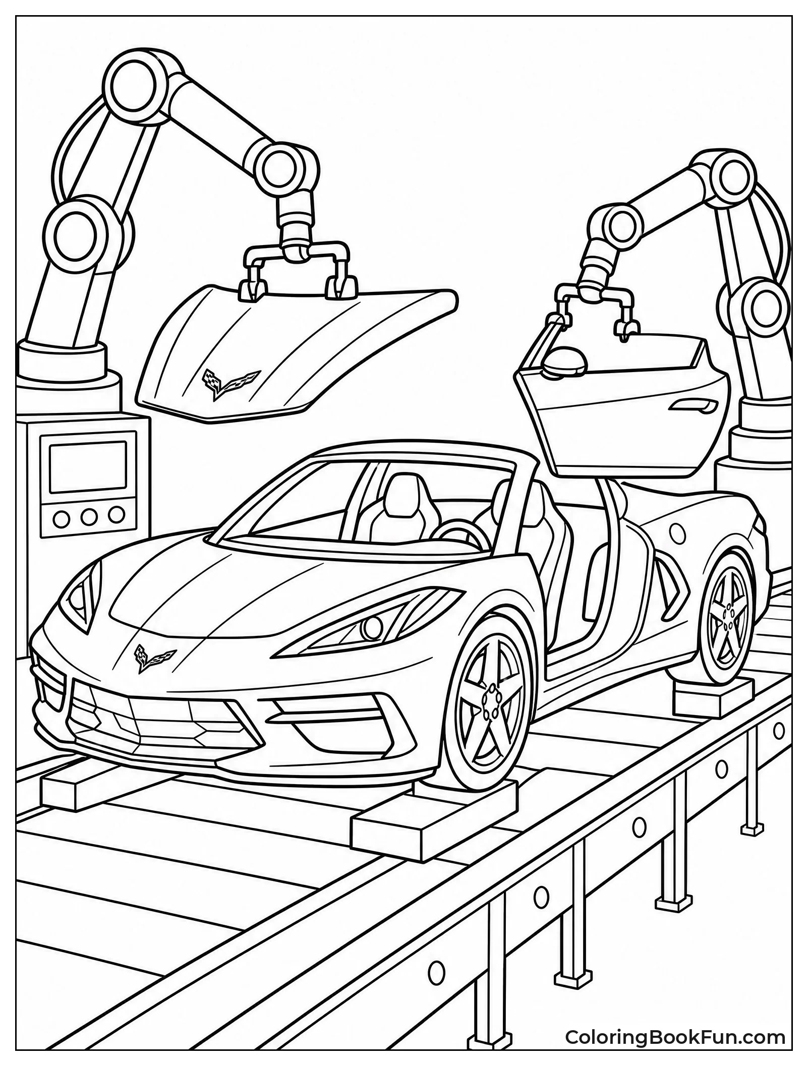 Corvette on Factory Assembly Line
