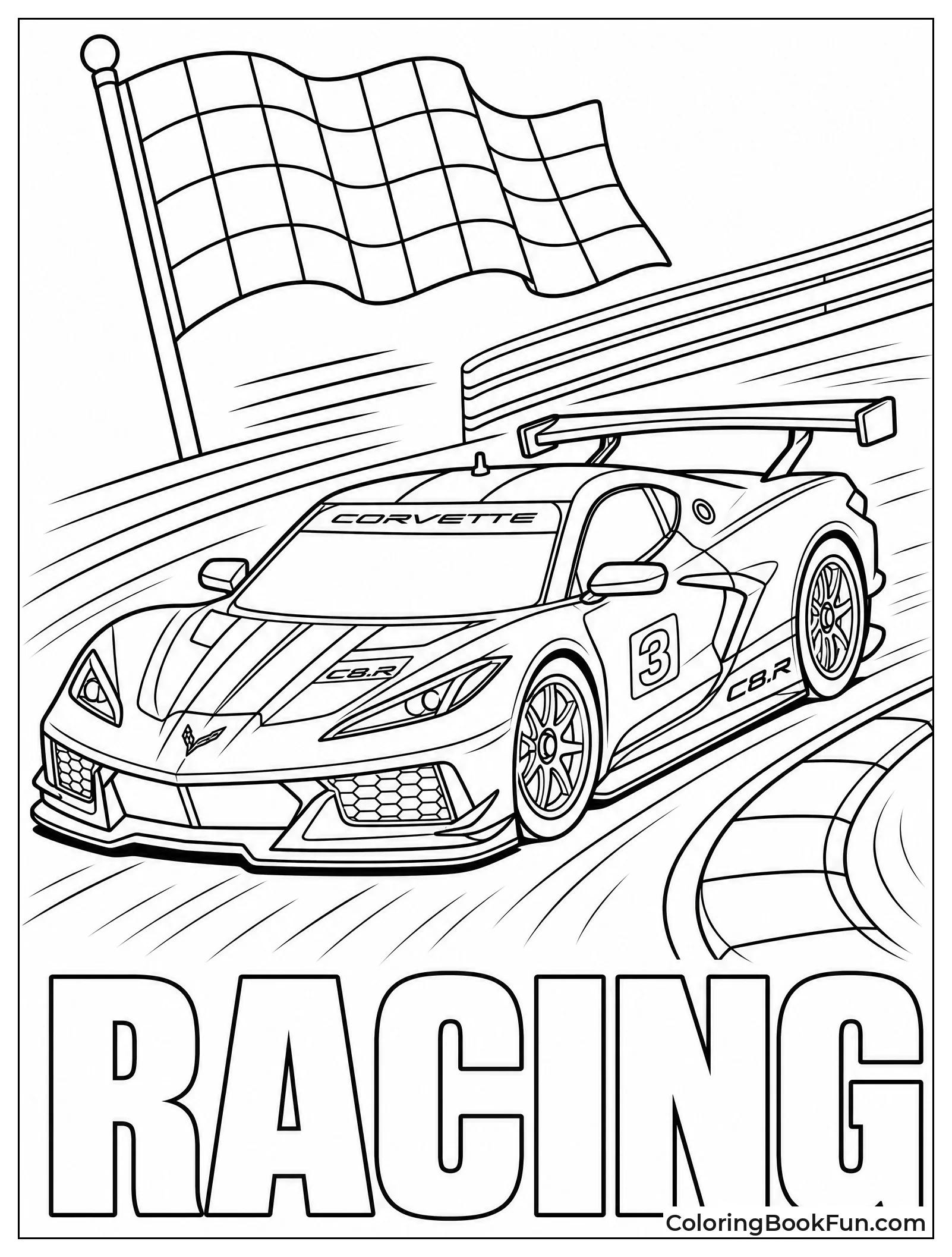 Race Car Speeding Around Corner
