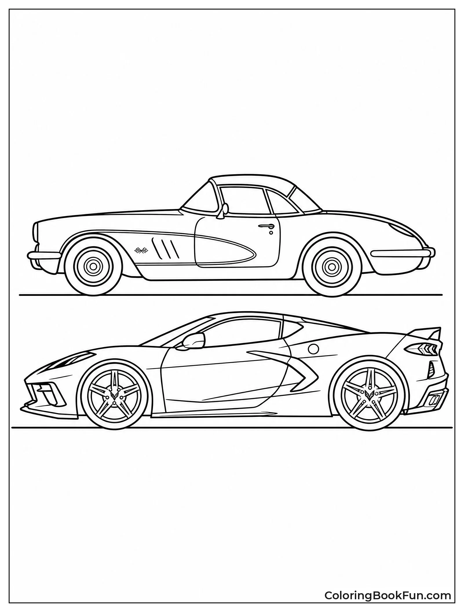 Vintage and Modern Corvettes Compared