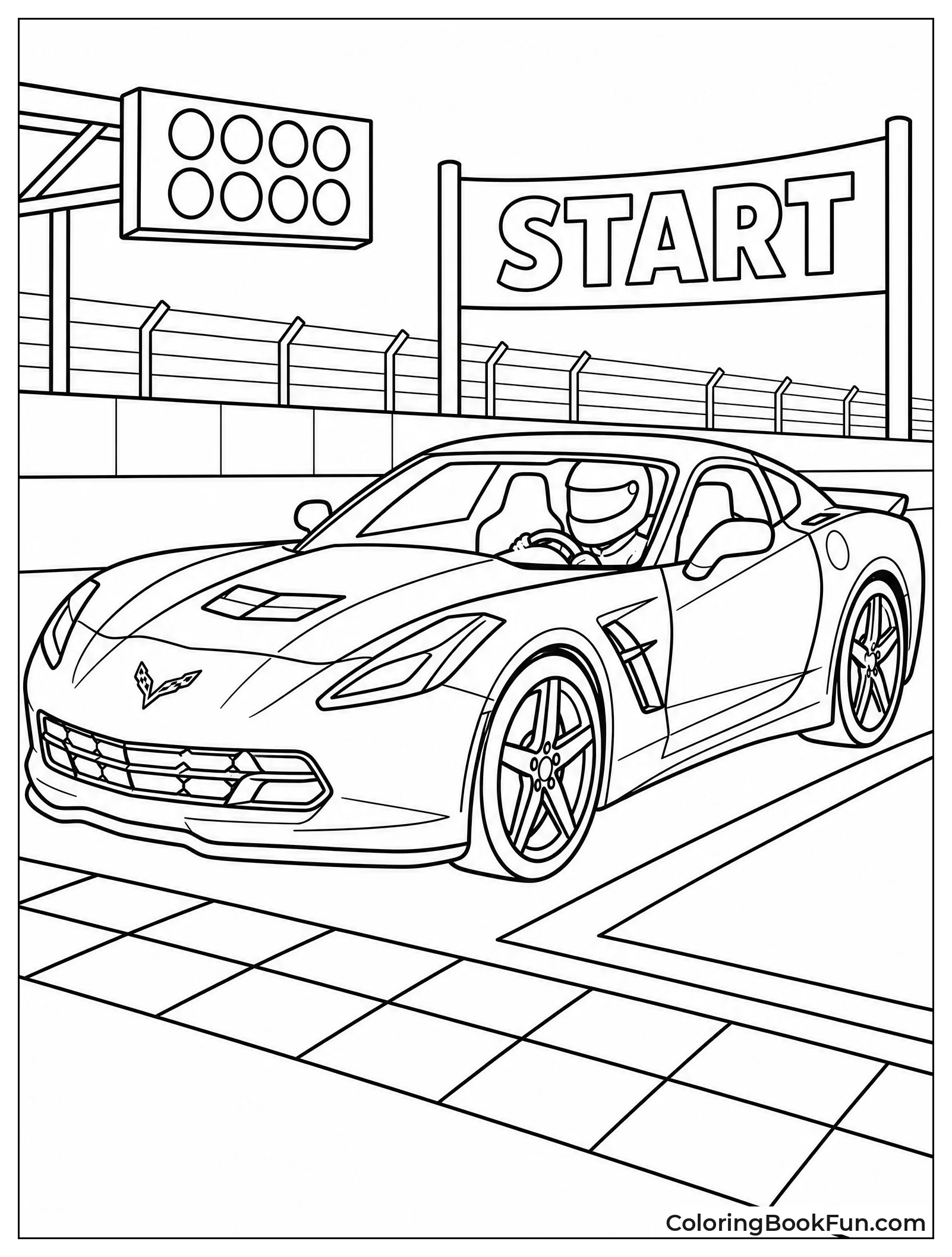 Driver Sitting in Race Car
