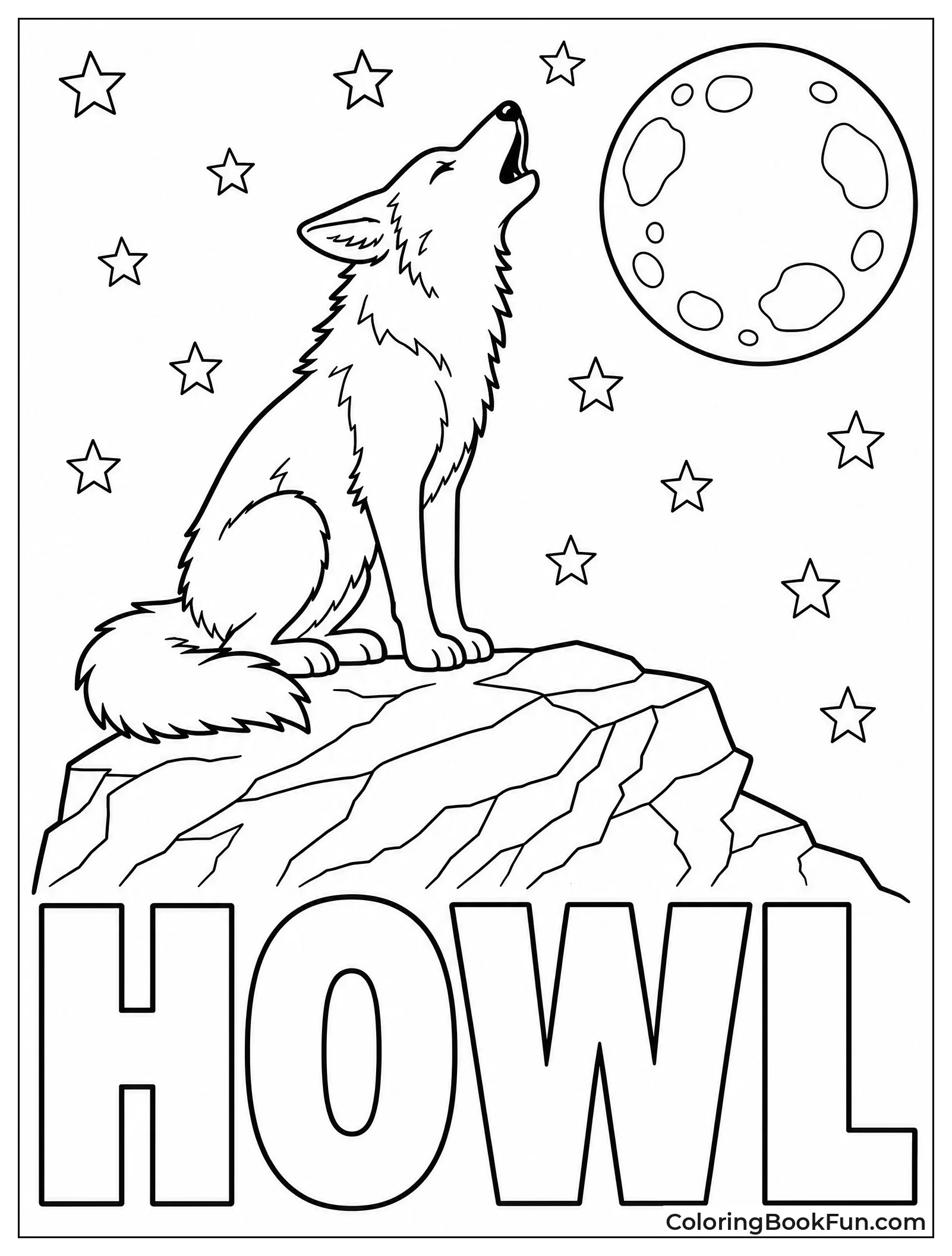 Coyote Howling at Full Moon
