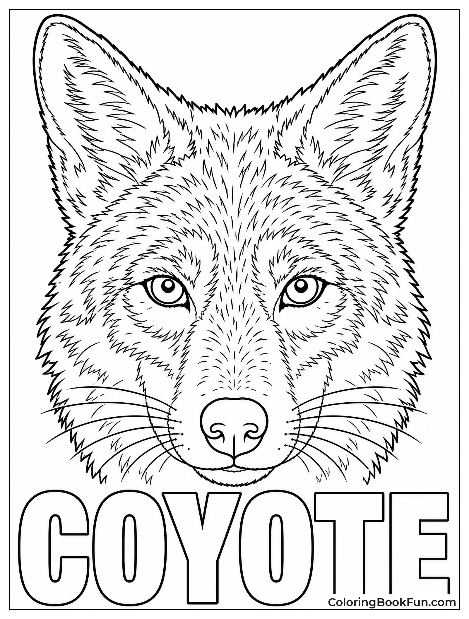 Close Up of Coyote Face