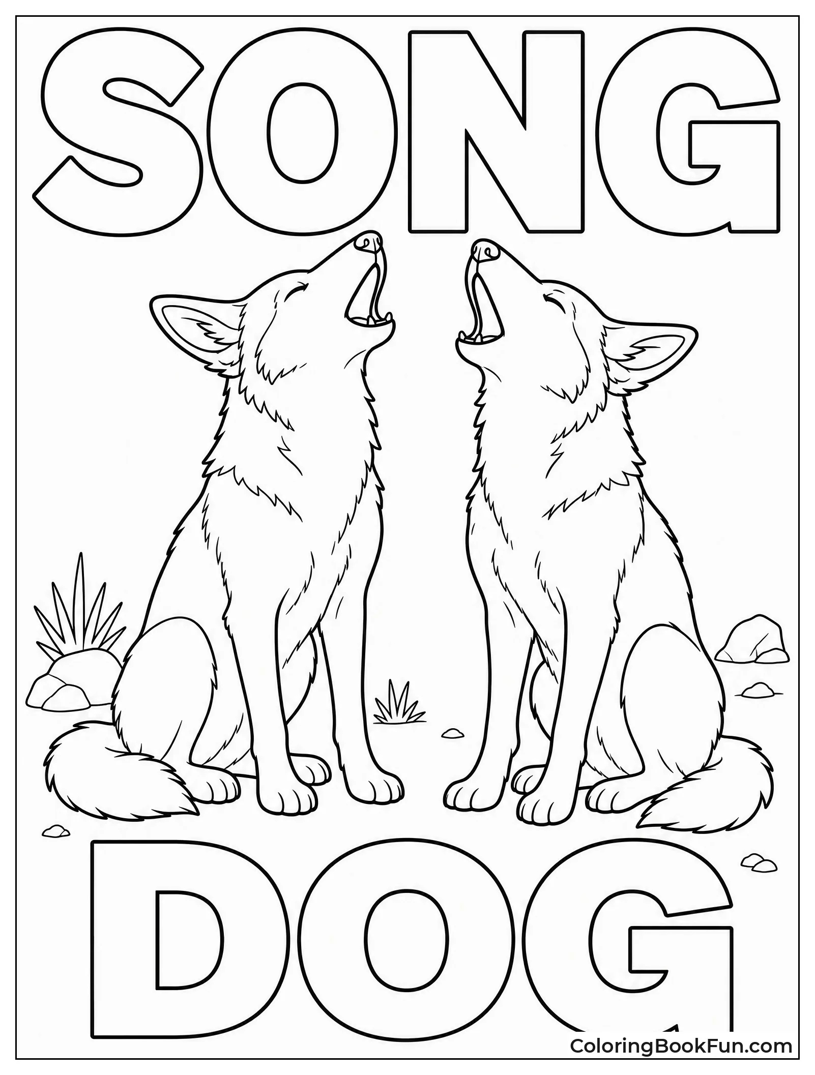 Two Coyotes Howling Together