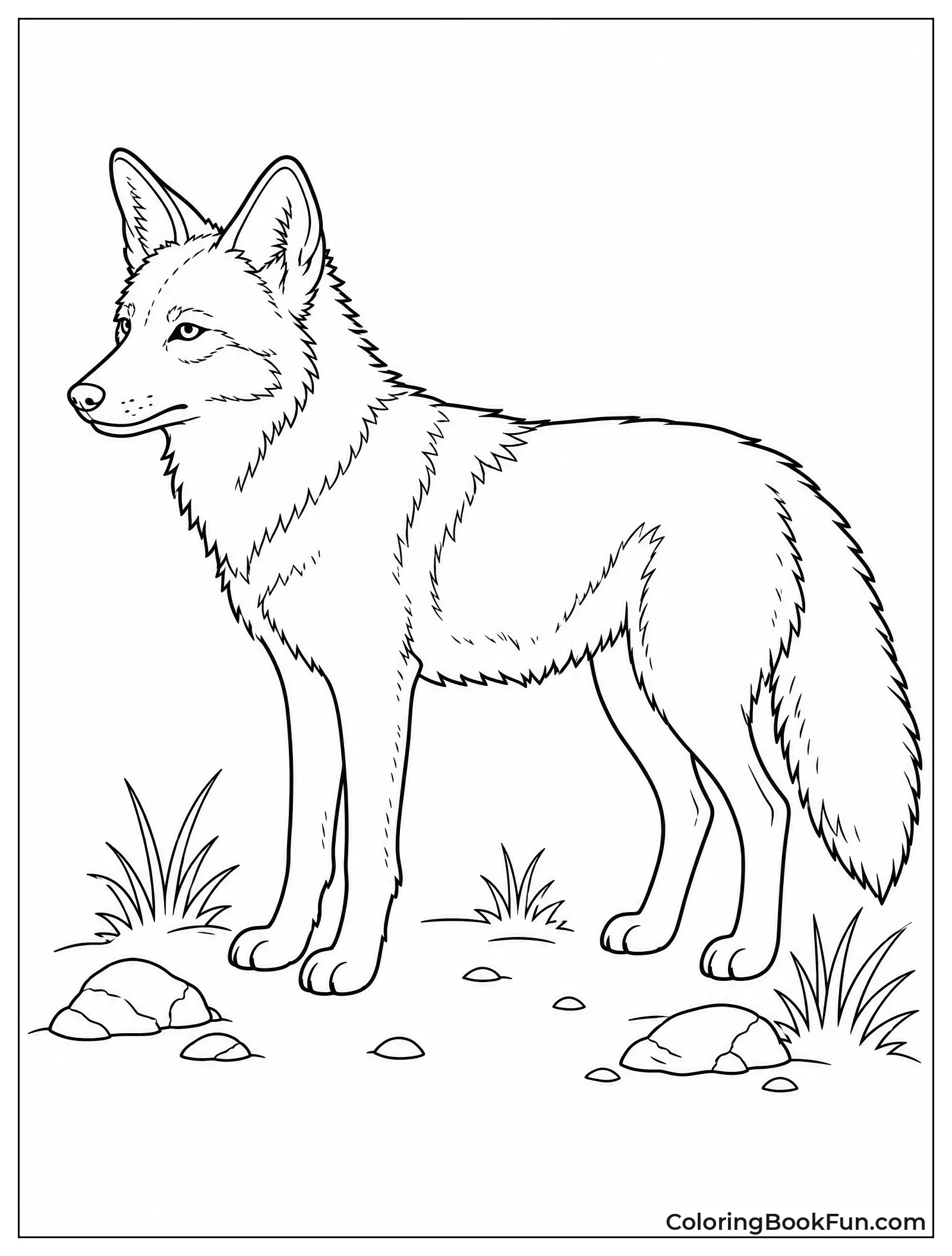 Vintage Coyote Sketch in Notebook