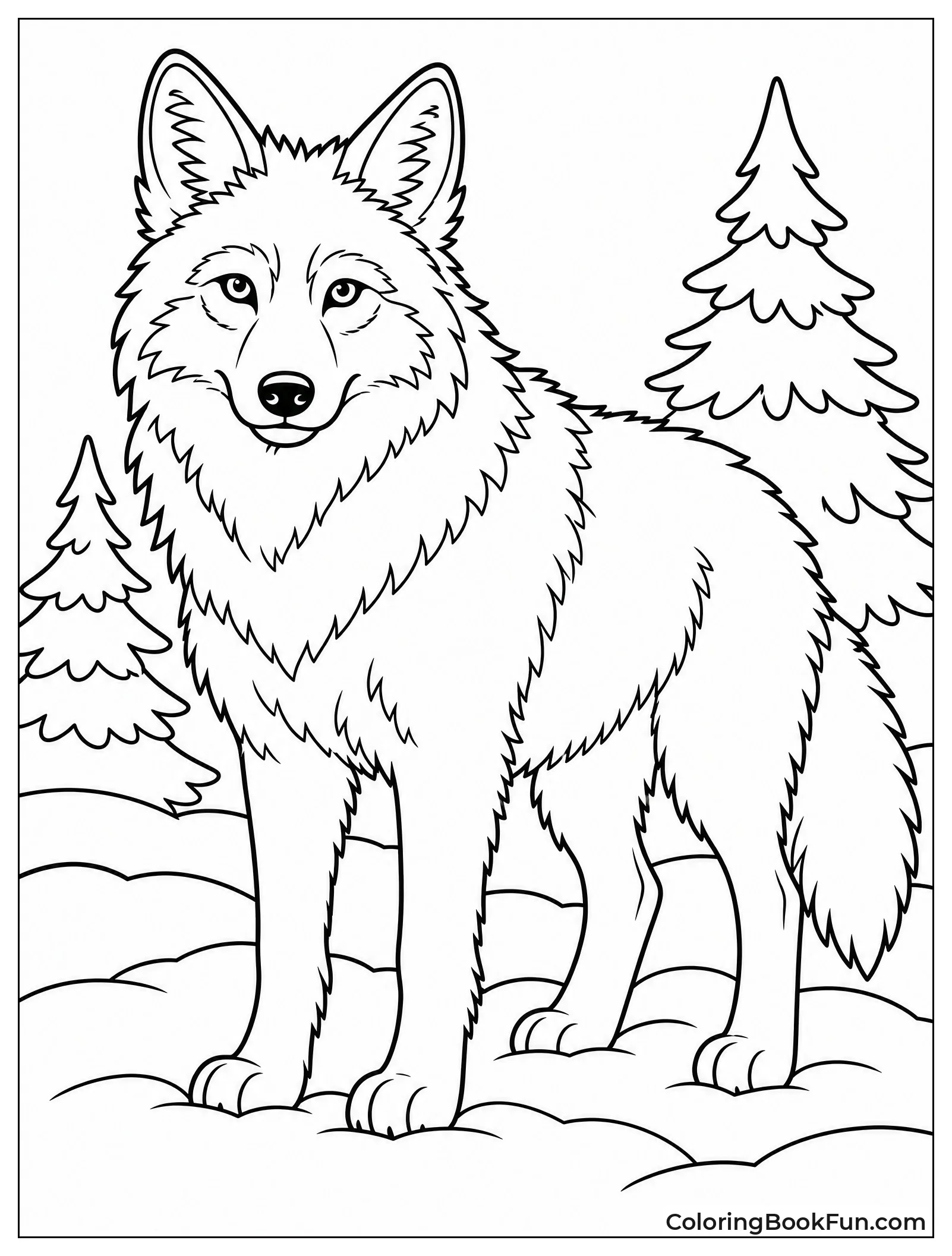 Fluffy Coyote Standing in Snow