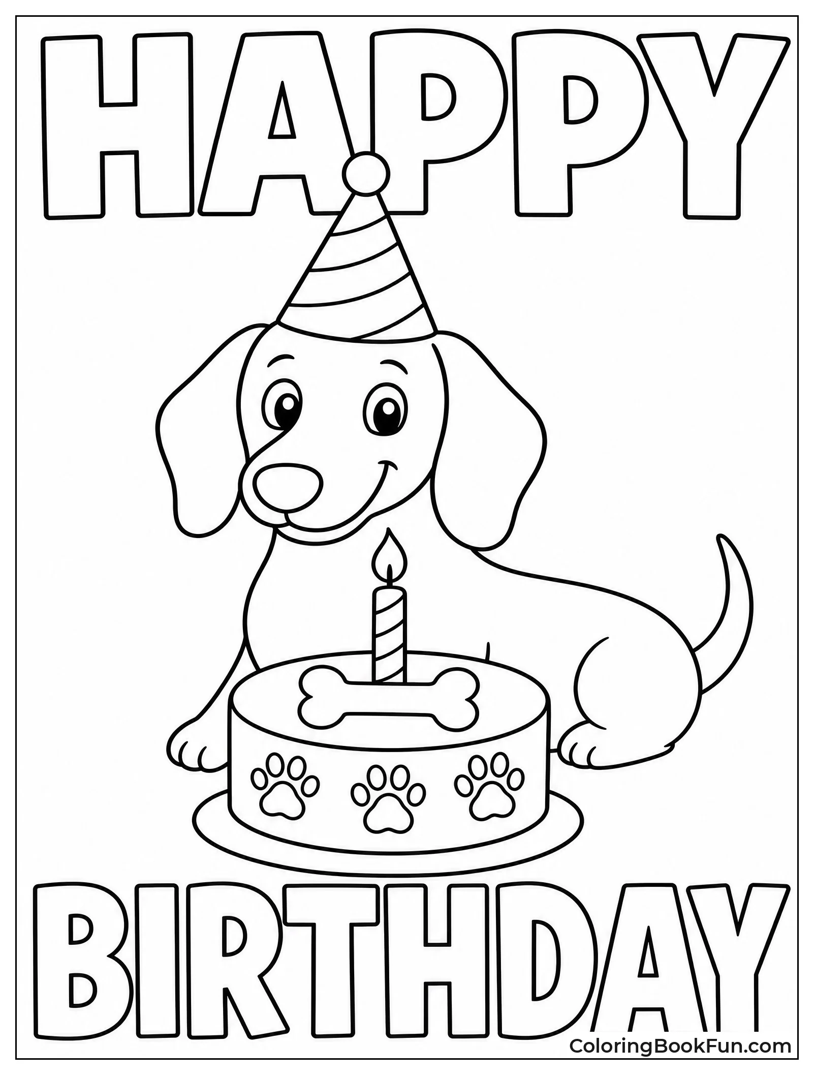 Dachshund Celebrates with Birthday Cake