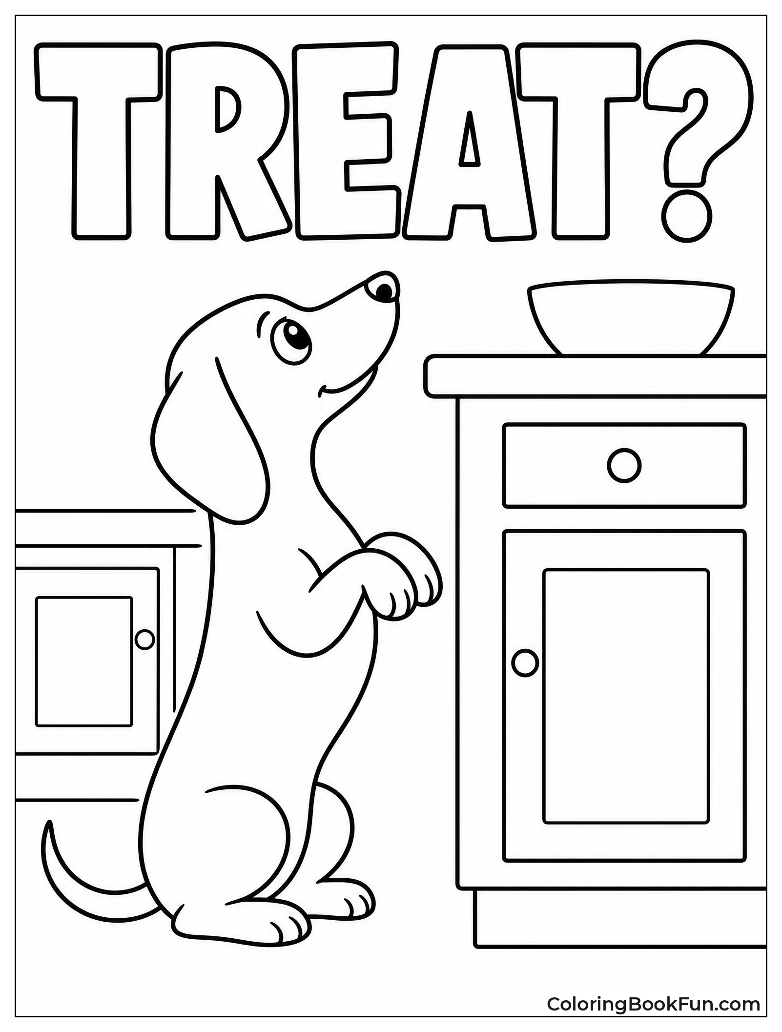 Dachshund Begs in Kitchen