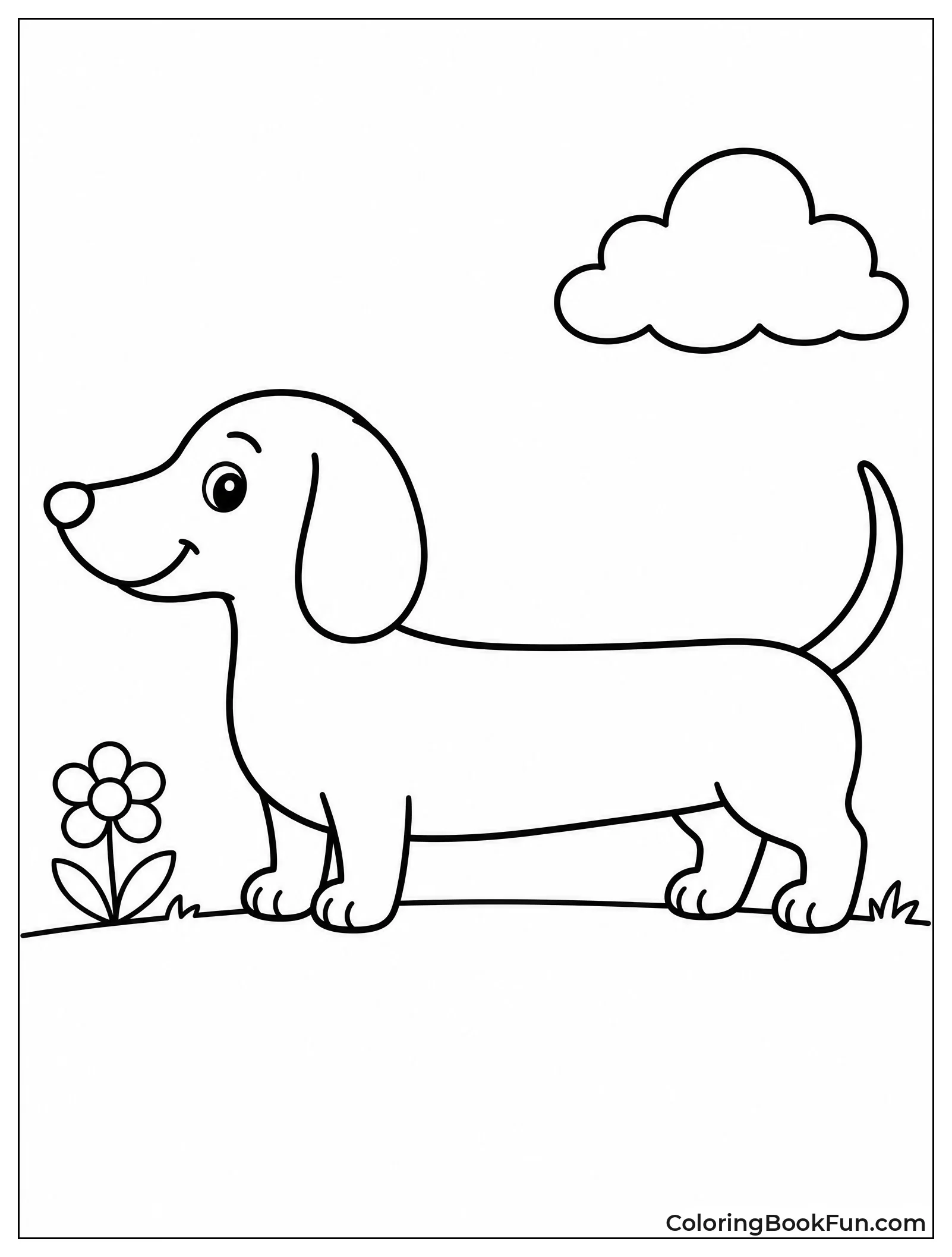 Simple Outline of Dachshund