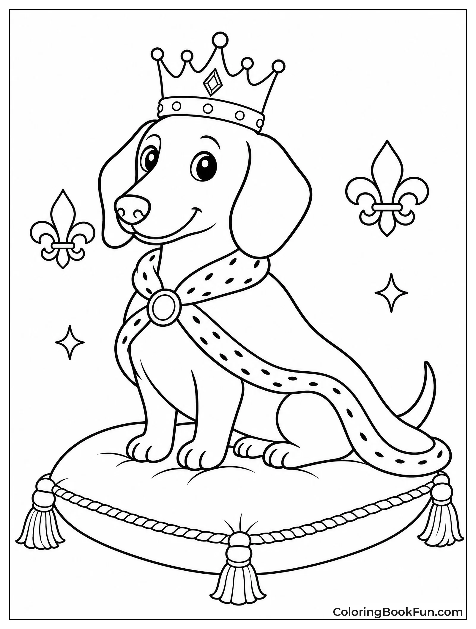 Royal Dachshund Wears Crown