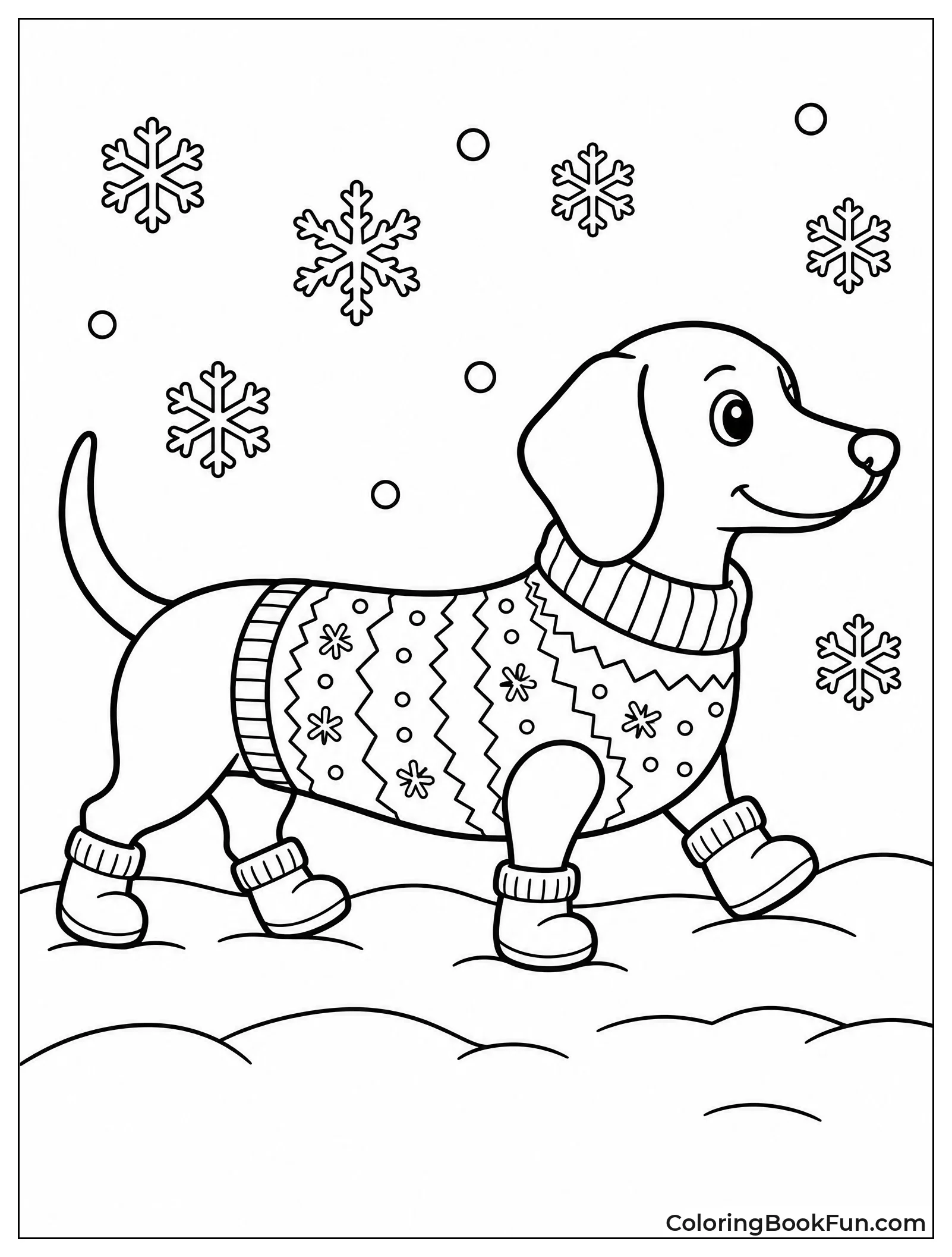 Dachshund Walks in Snow