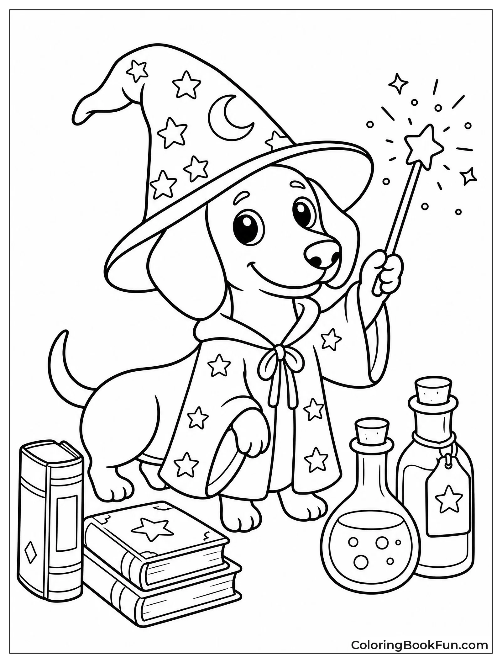 Wizard Dachshund Casts Spell