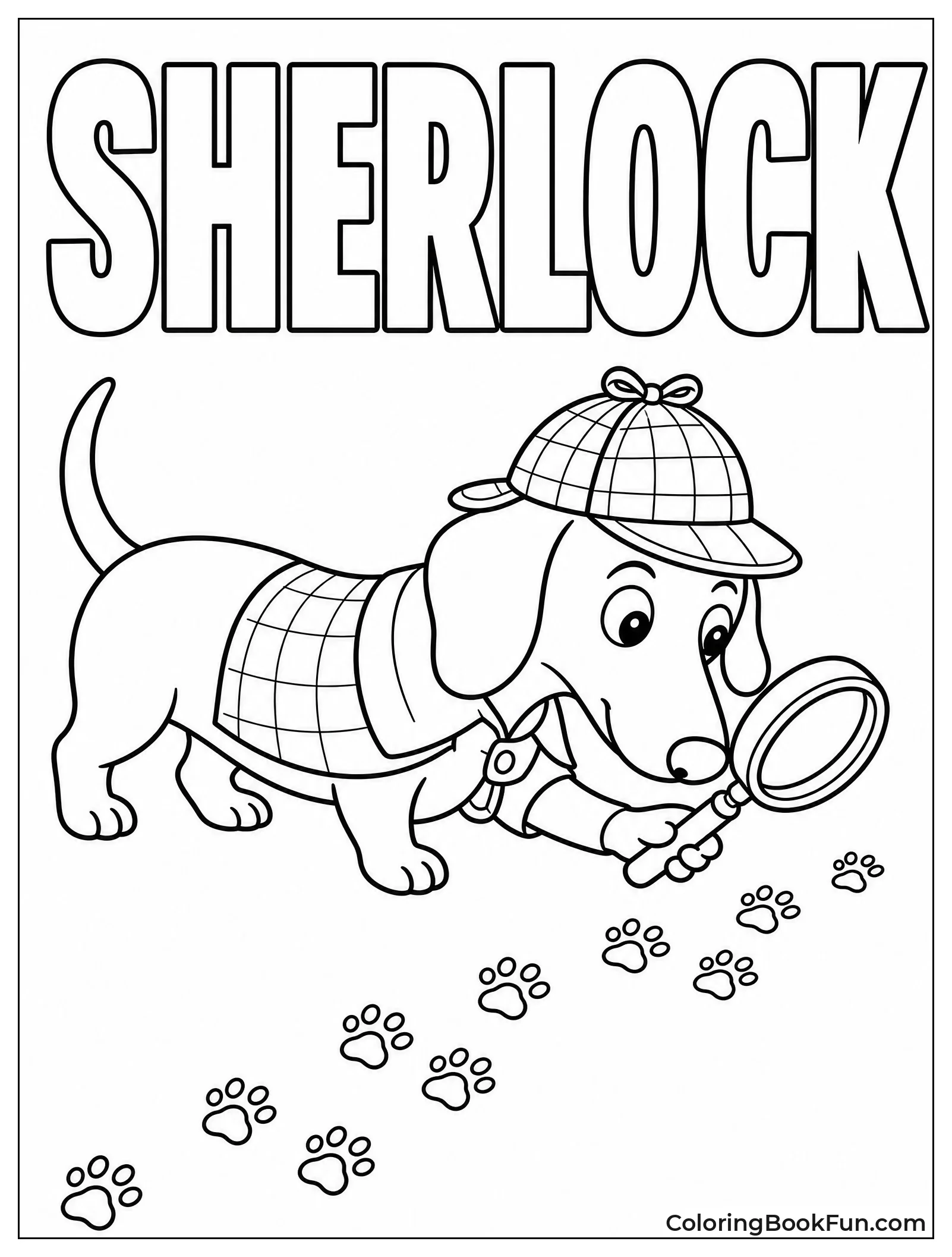 Detective Dachshund with Magnifying Glass