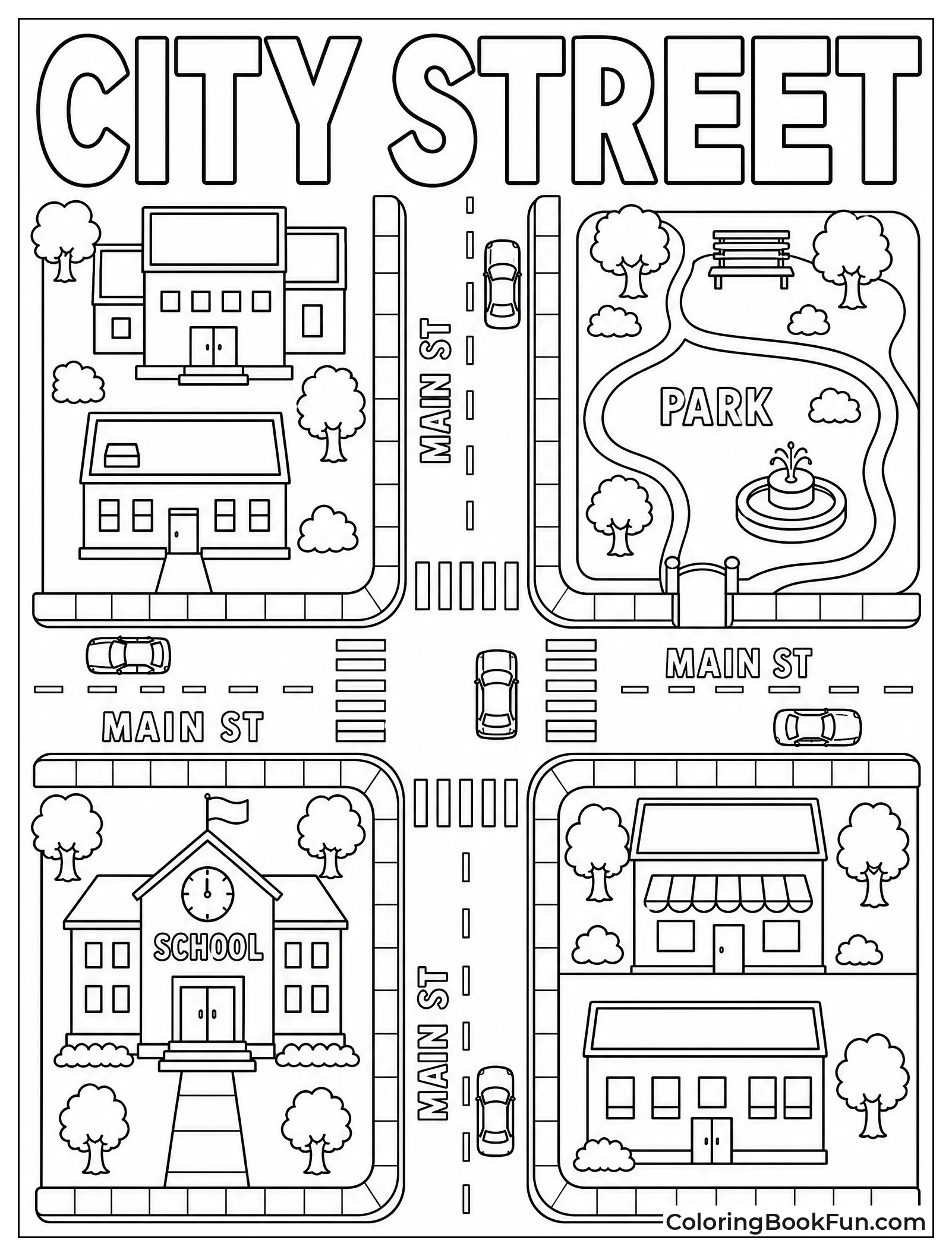 Simple Labeled Map of the City