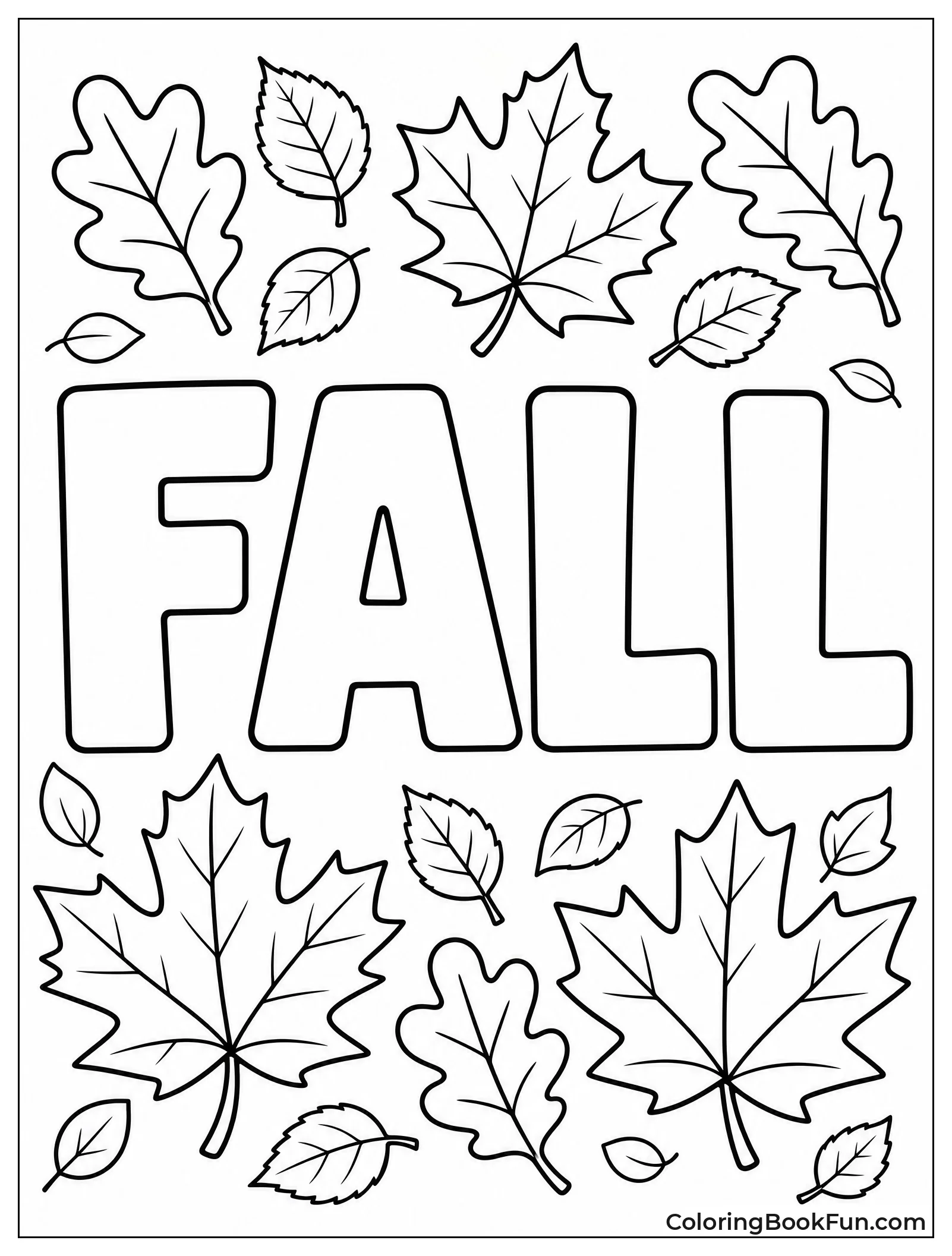 Leaves Surround Word Fall