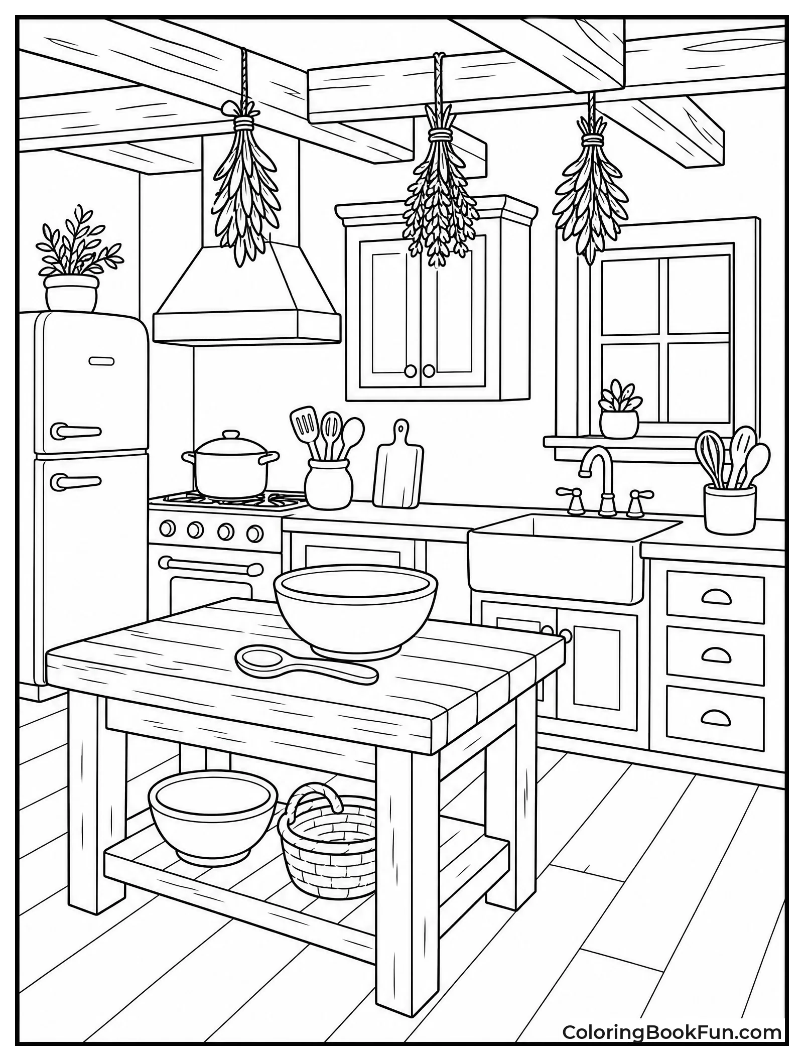 Rustic Farmhouse Kitchen View