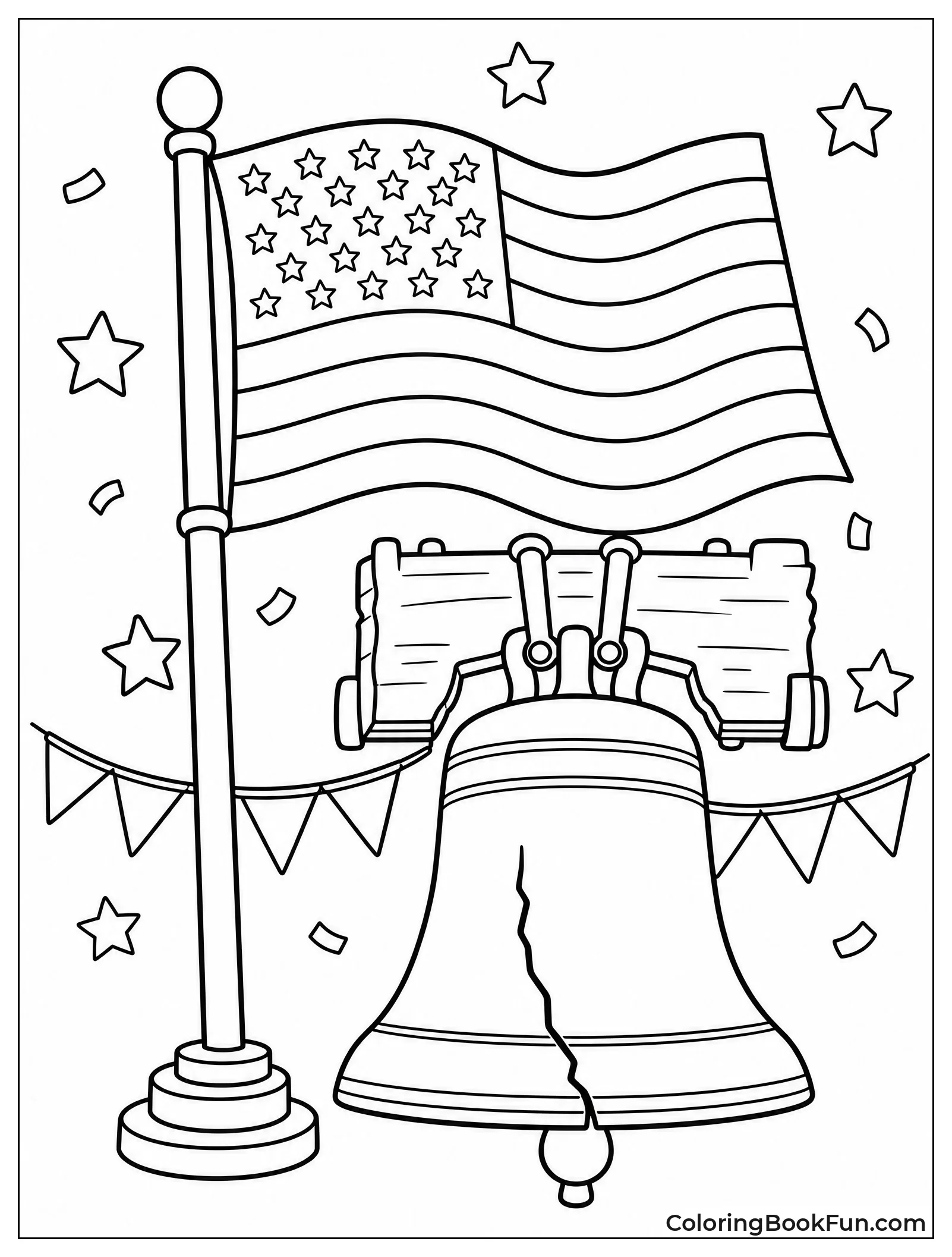Flag Next to Liberty Bell