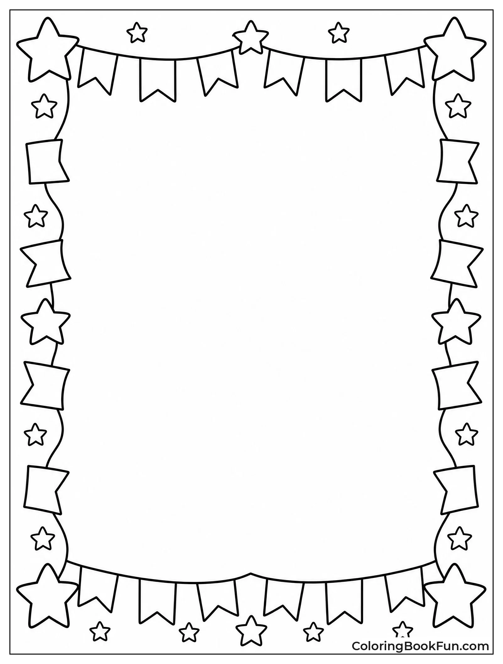 Flags and Stars Border Frame
