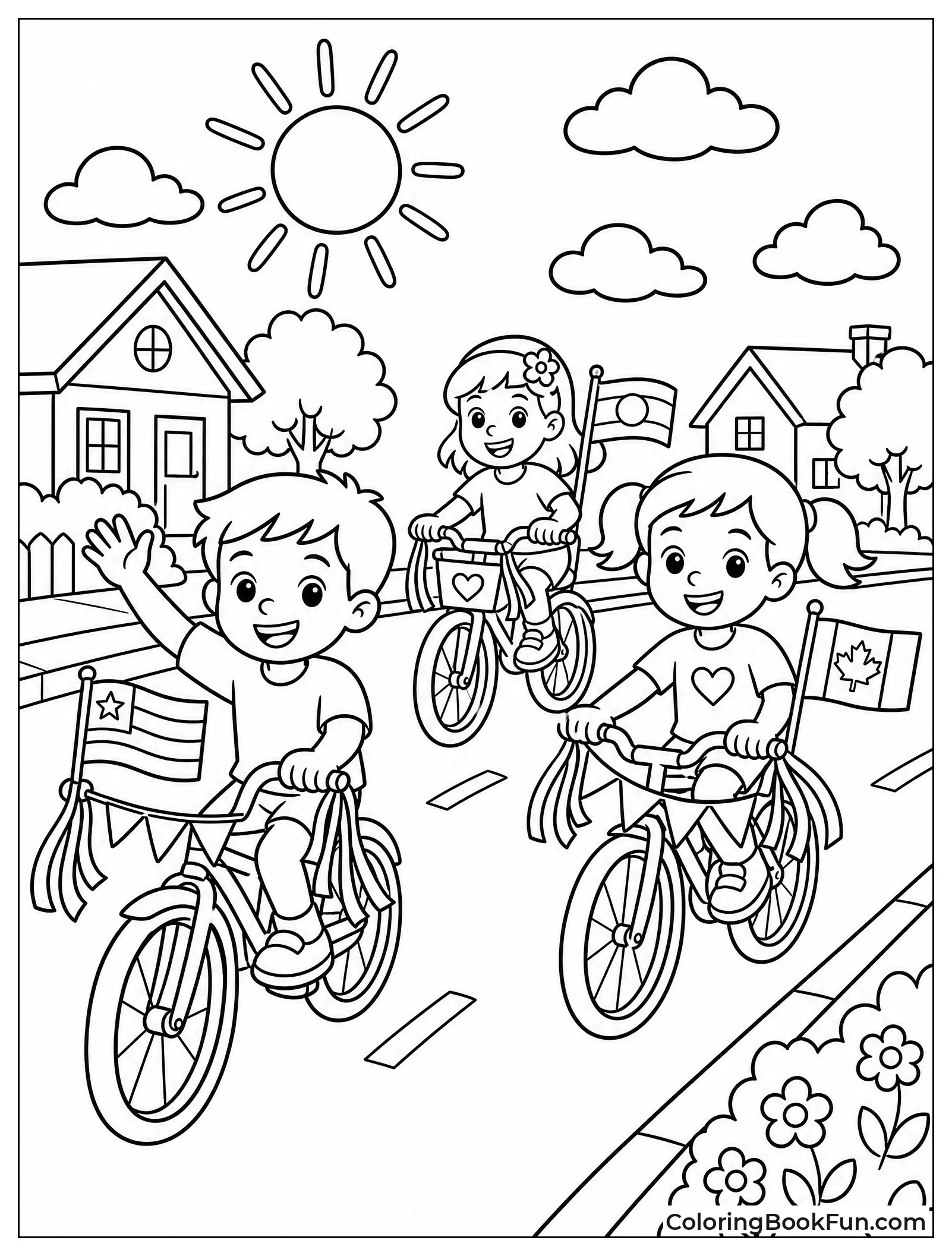 Kids Riding Bikes in Parade