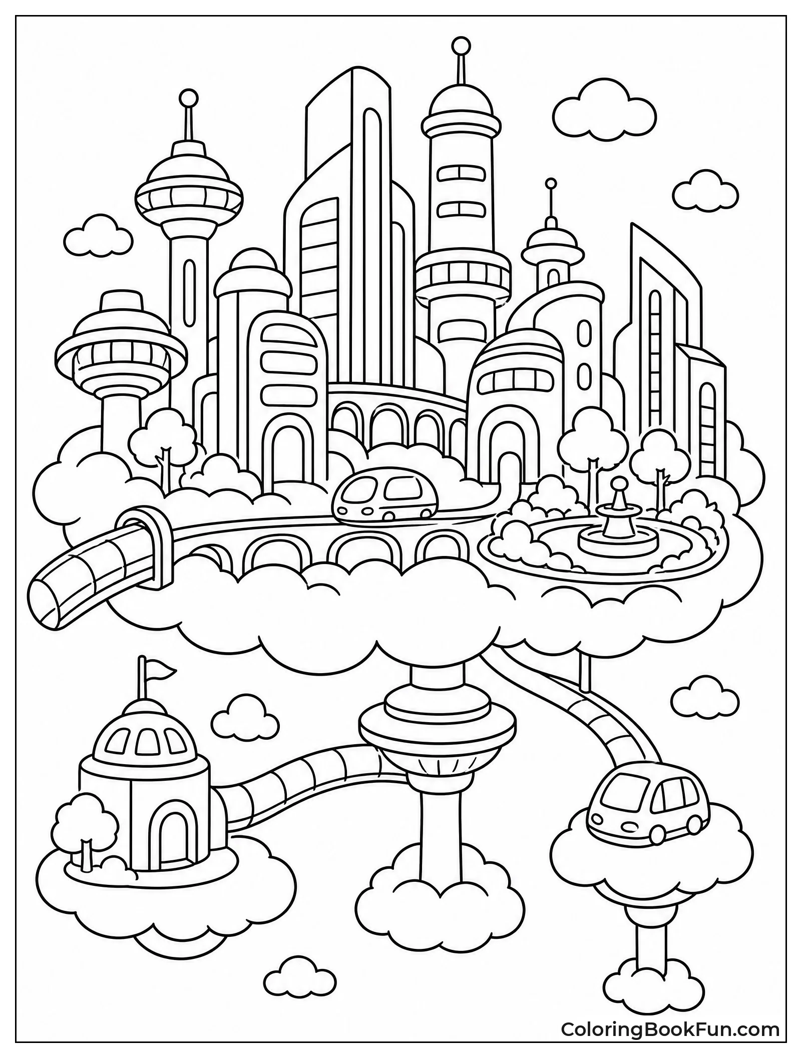 City Built on Fluffy Floating Clouds