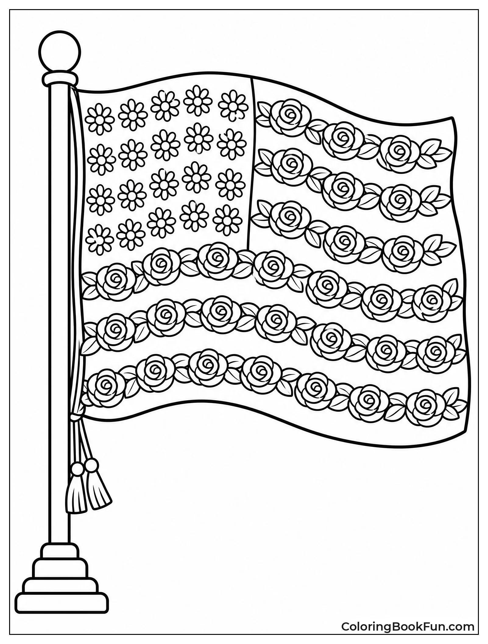 Flower Flag with Roses