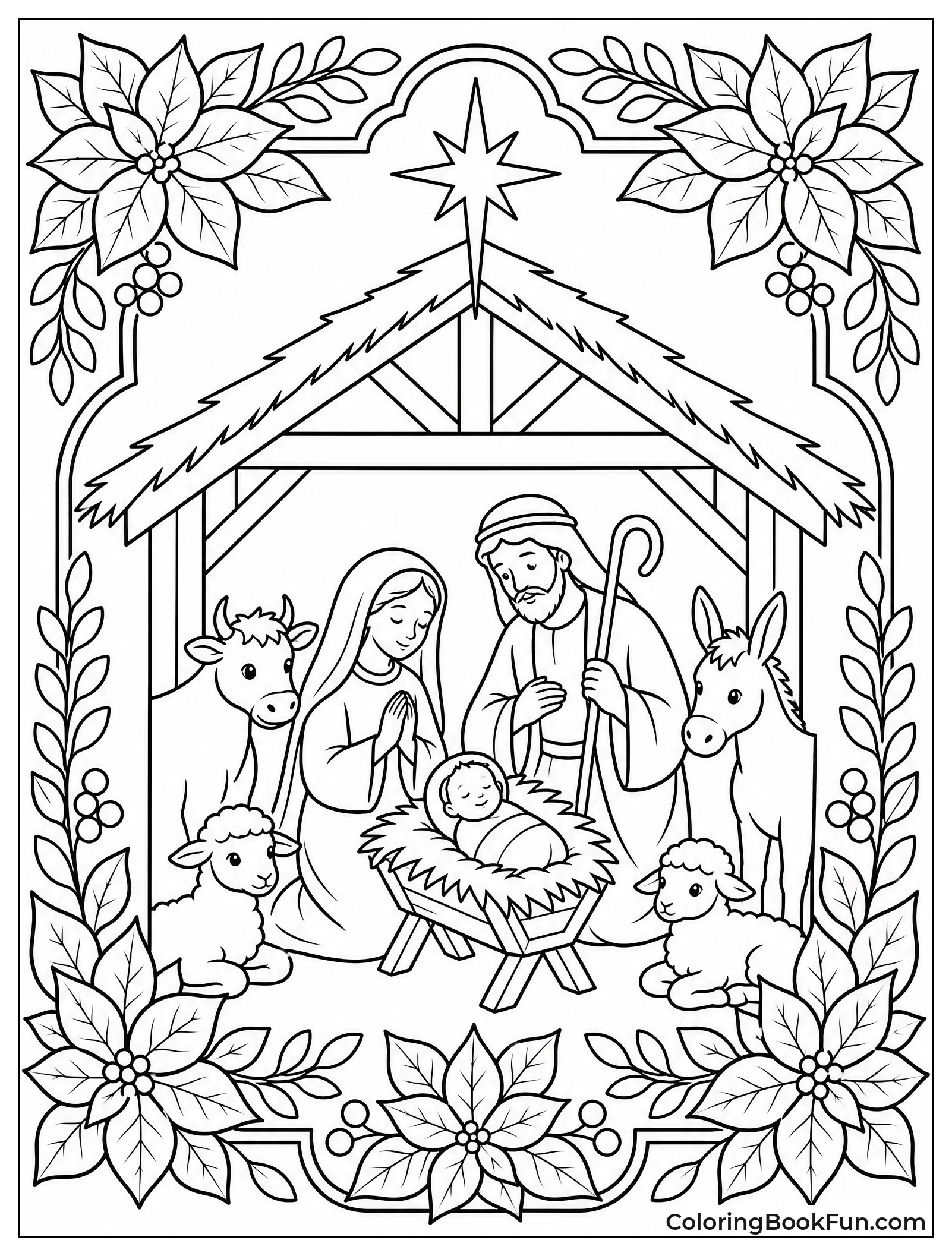 Flowers Framing the Nativity
