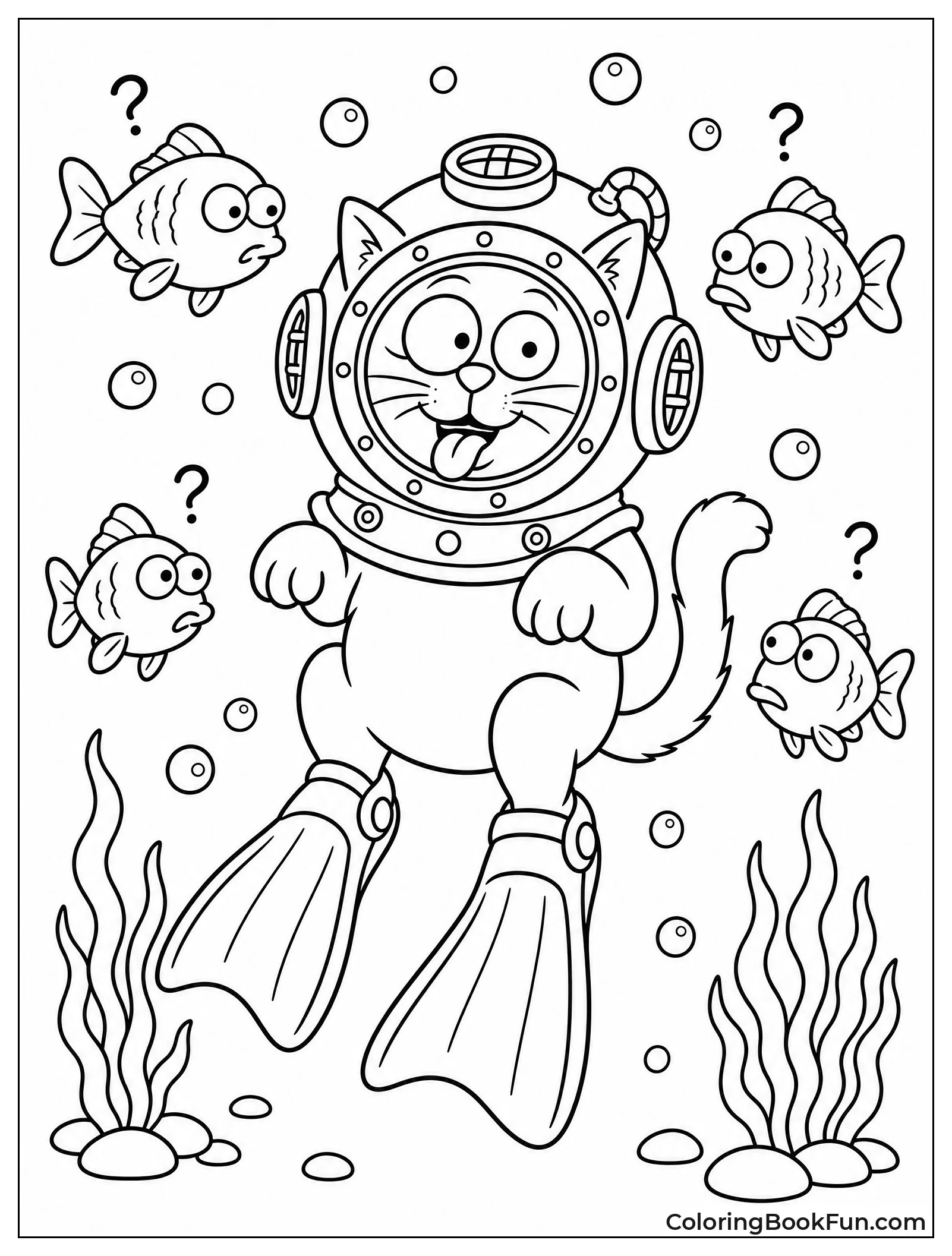 Cat Wears Scuba Suit