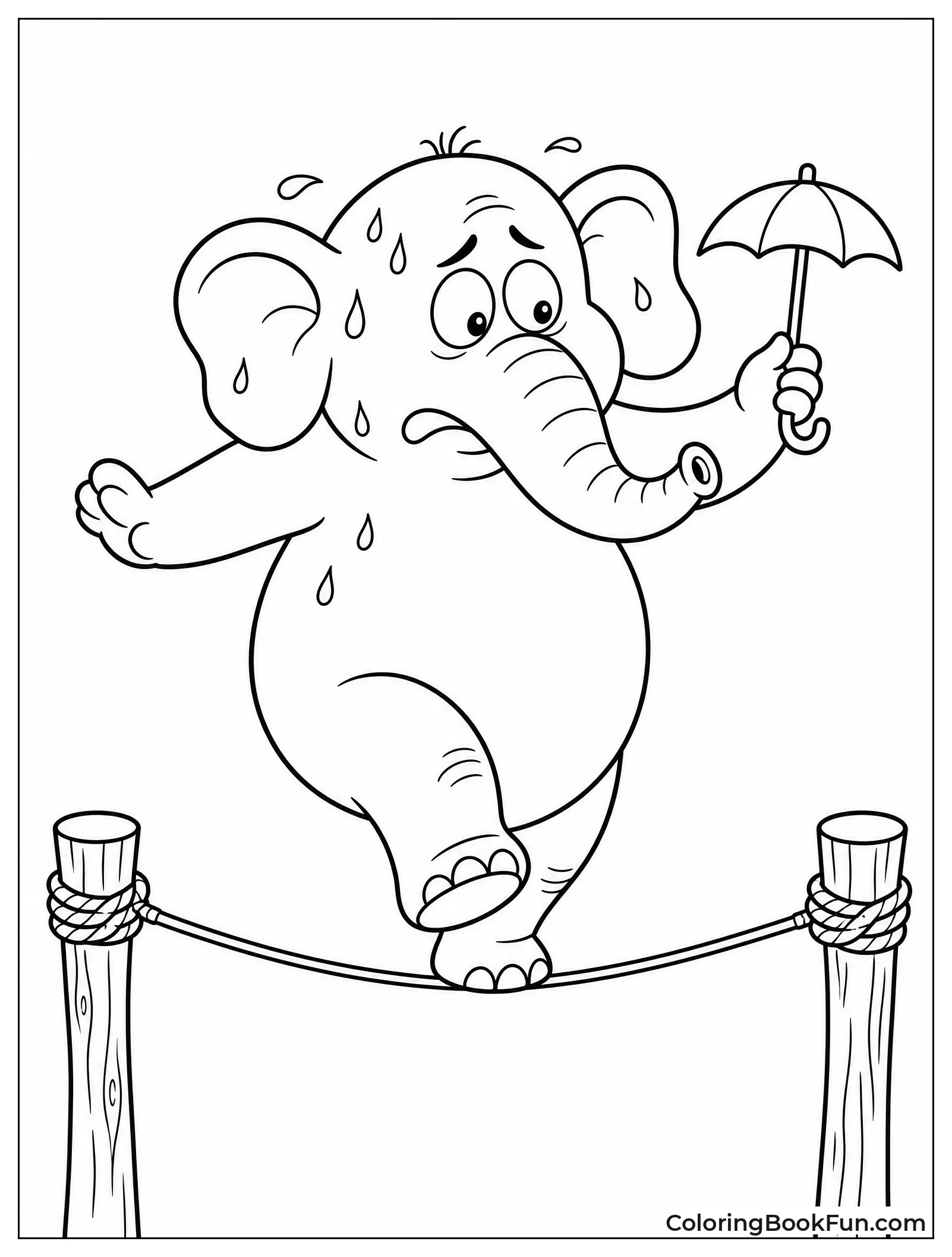 Elephant Walks on Tightrope